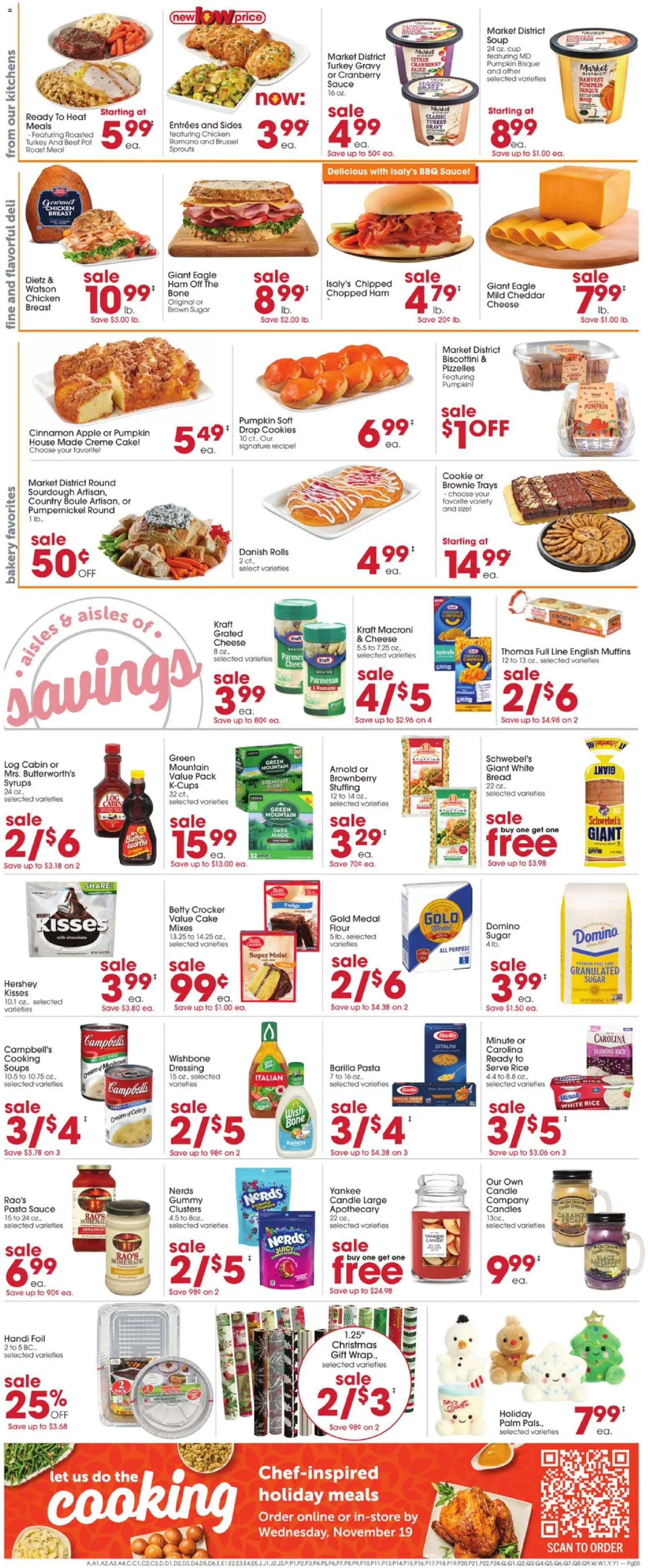 Giant Eagle Weekly Ad - valid from 13.11.2025 | Page: 5 | Products: Milk, Bread, Sauce, Pumpkin