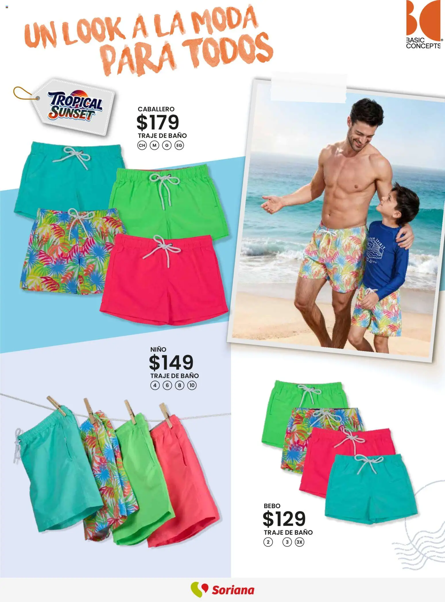 Nuevas ofertas de Soriana válidas en toda la República Mexicana desde el 12.03.2026. ¡Encuentra las mejores ofertas en Soriana - Catálogo Primavera Verano Híper Nacional! | Página: 3 | Productos: Traje, Traje de baño, Baño