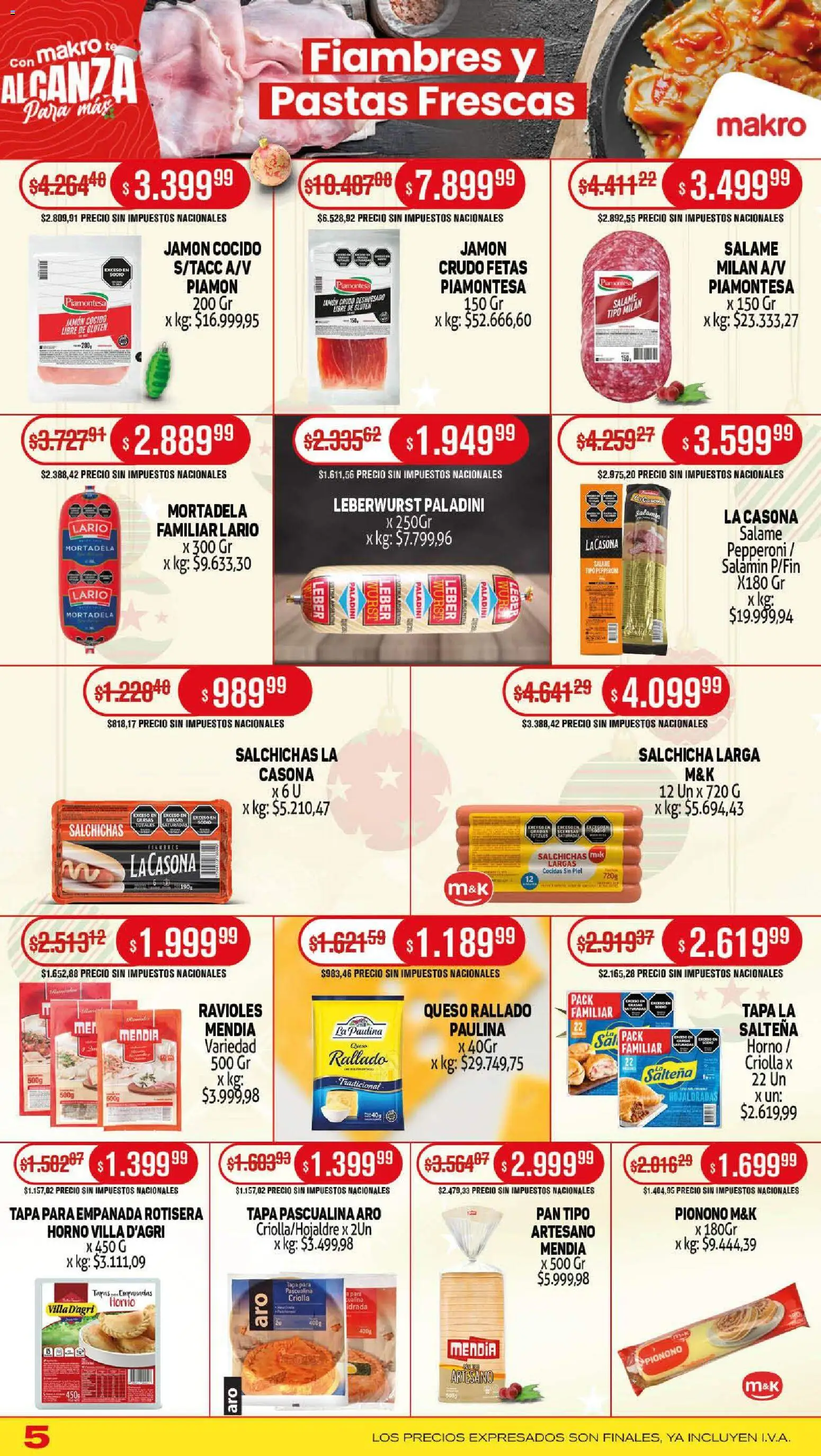 Makro ofertas │ válido desde el 11.12.2025 | Página: 5 | Productos: Horno, Jamón cocido, Pan, Té