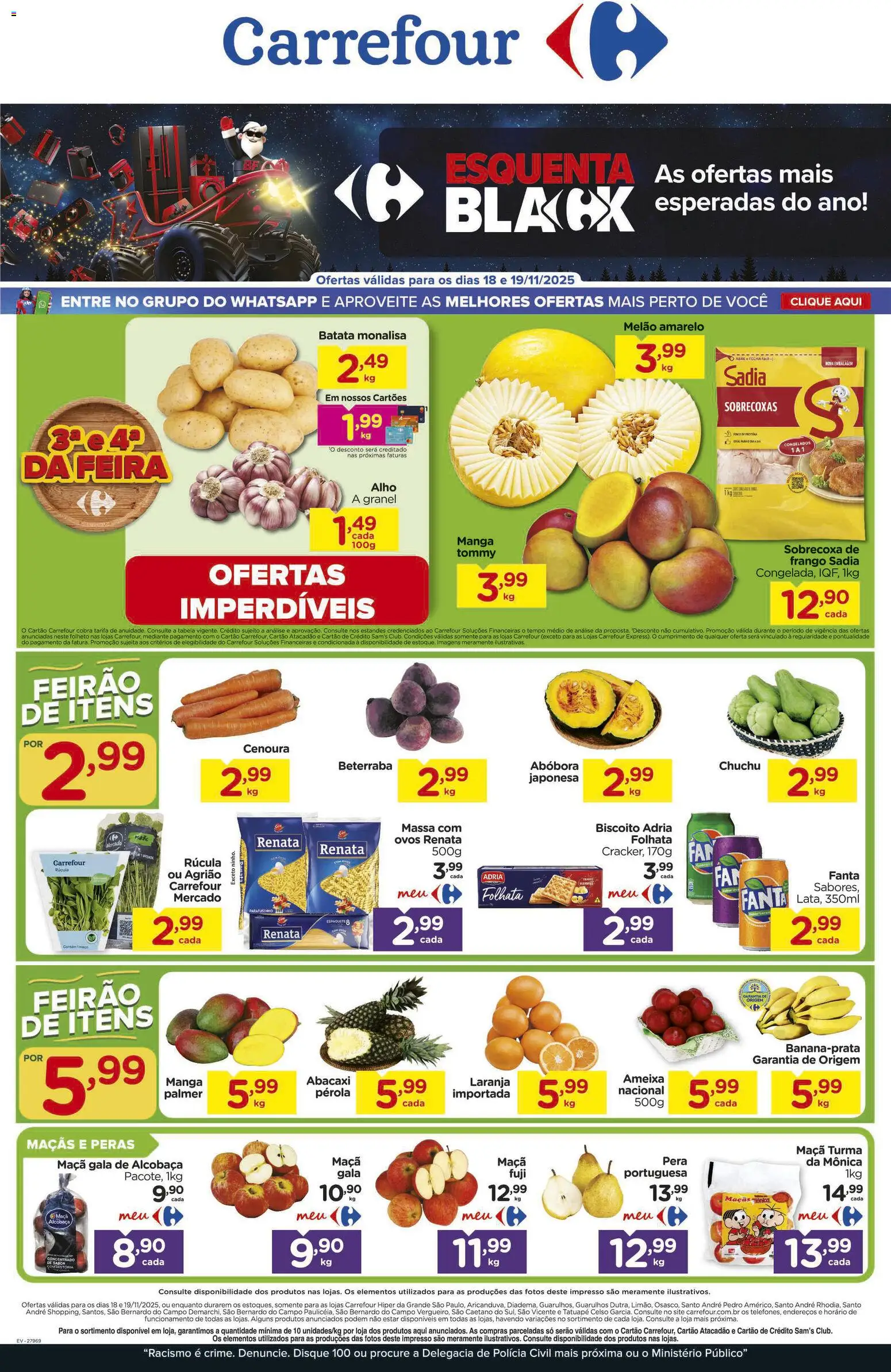 Carrefour Folheto - válido de 18.11.2025 | Página: 1 | Produtos: Maçãs, Abacaxi, Massa, Batata