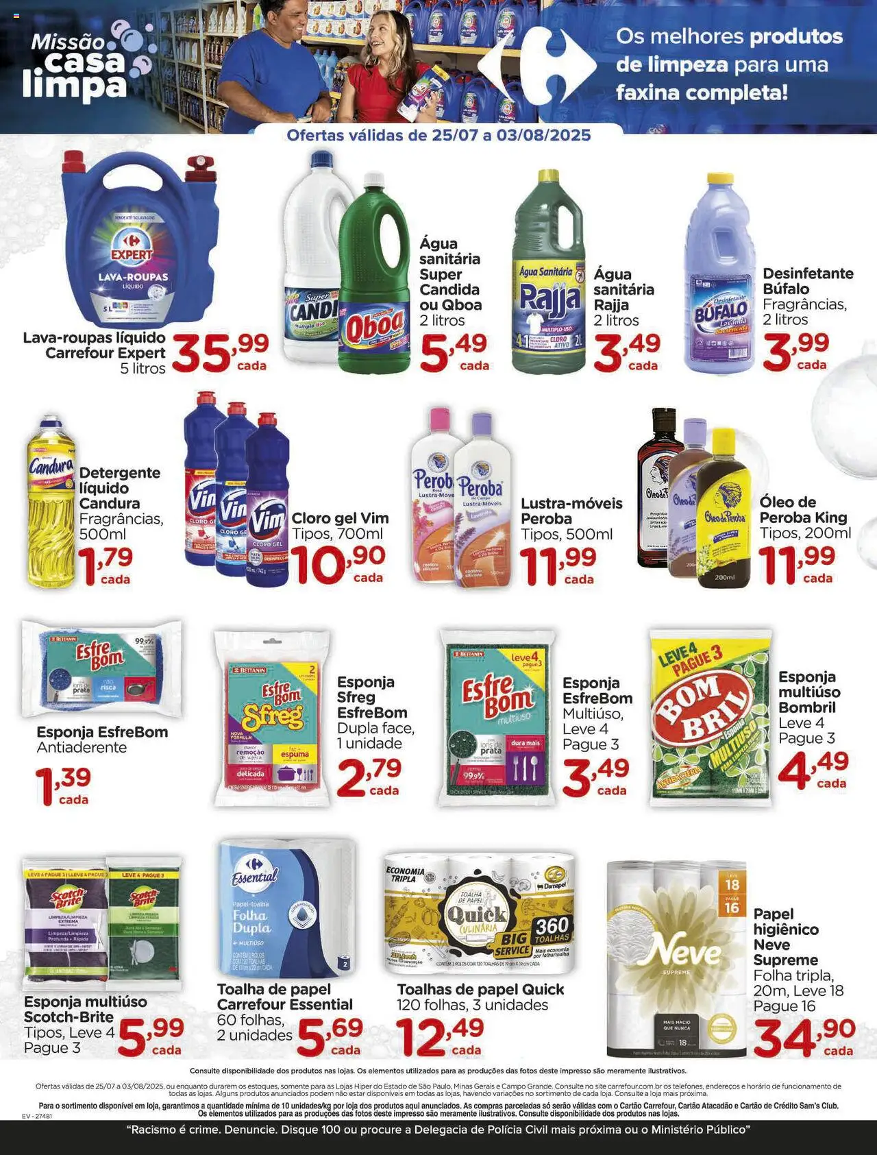 Carrefour Folheto - válido de 25.07.2025 | Página: 7 | Produtos: Esponja, Cloro, Óleo, Desinfetante