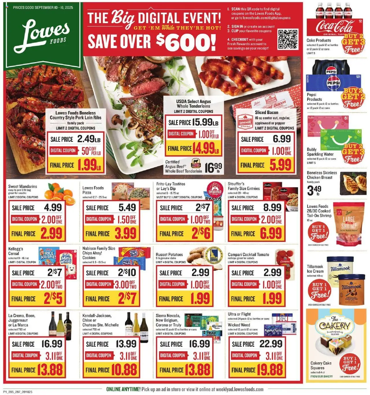 Lowes Foods Weekly Ad - NC - valid from 10.09.2025 | Page: 1 | Products: Bakery, Rice, Chips, Potatoes