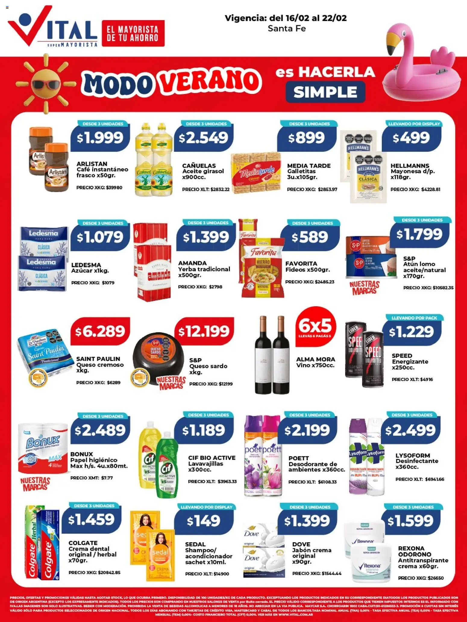 Vital - Ofertas - Santa Fe  │ válido desde el 16.02.2026 | Página: 1 | Productos: Galletitas, Aceite, Frasco, Queso
