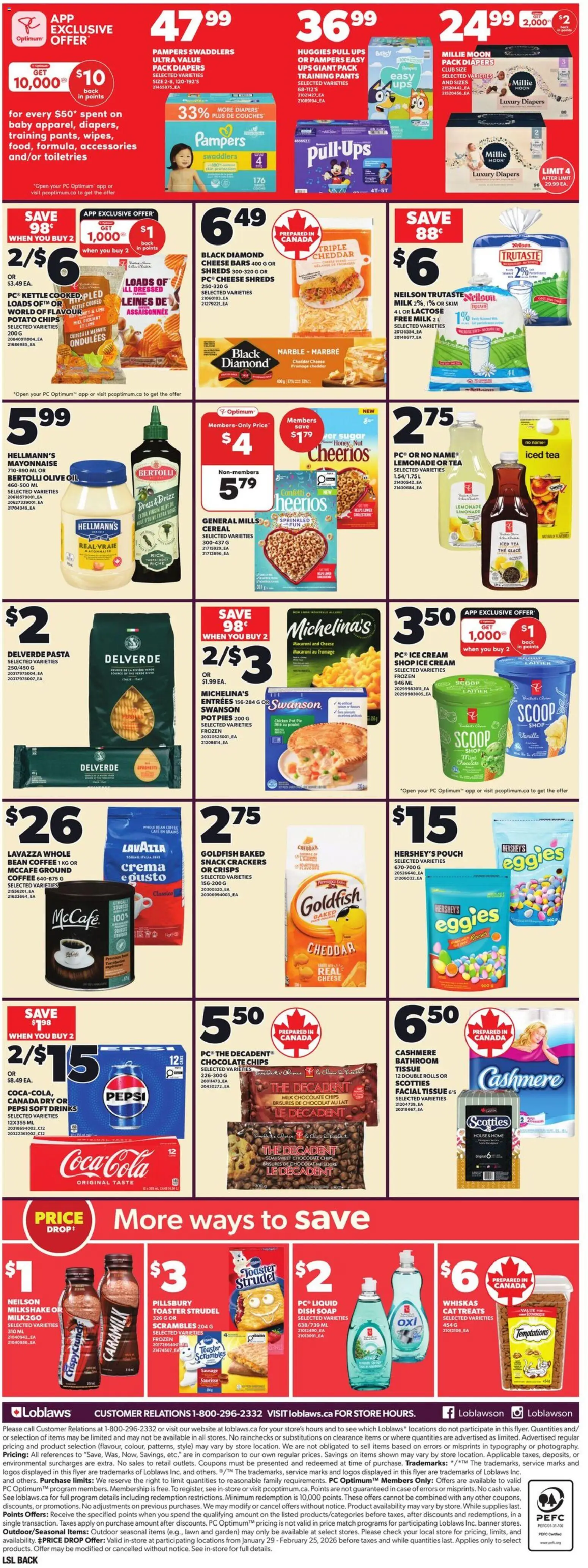 Loblaws flyer valid from 19.02.2026 | Page: 4 | Products: Tea, Kettle, Toaster, Cheese