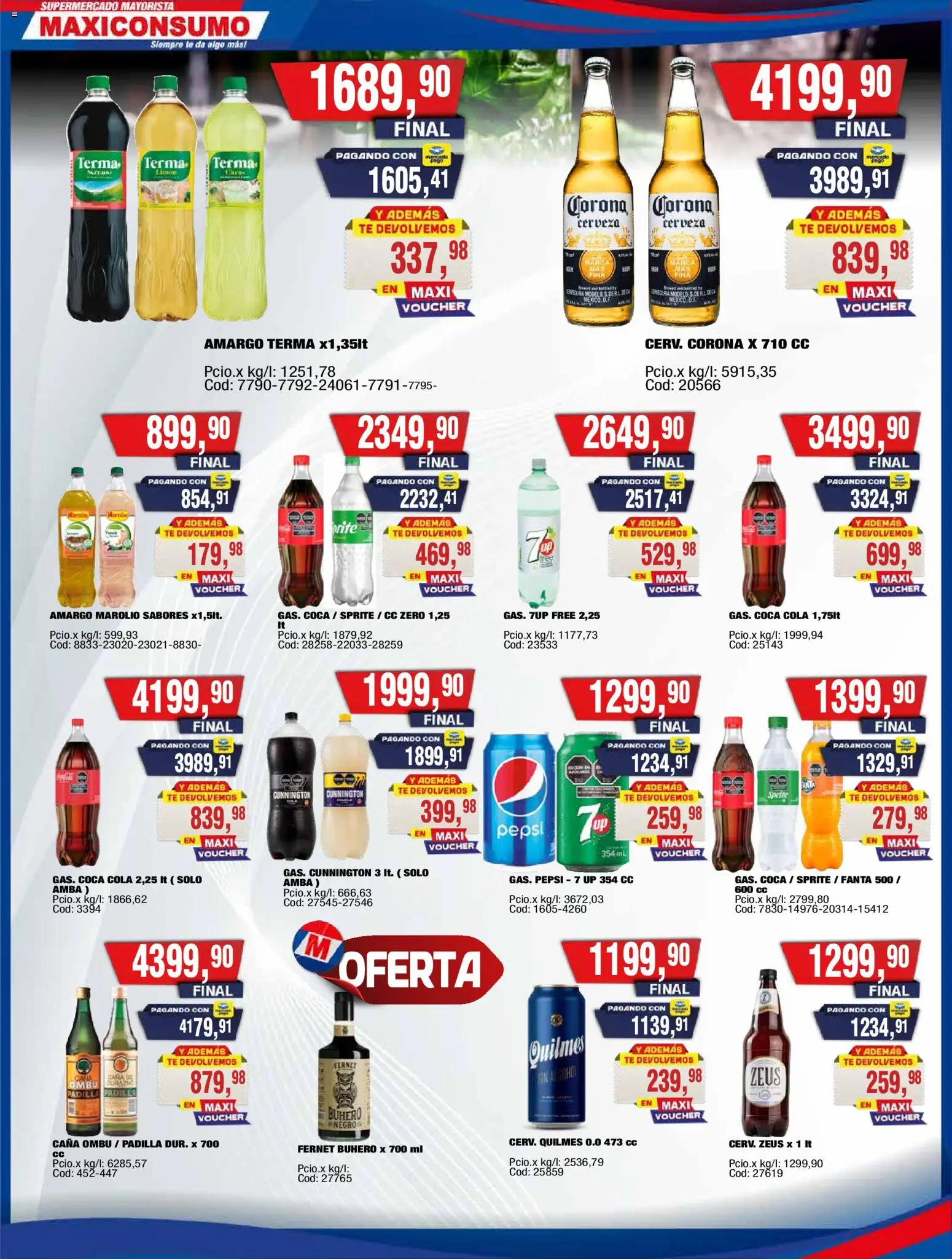 Maxiconsumo ofertas │ válido desde el 20.04.2026 | Página: 16 | Productos: Durazno, Fernet, Cerveza, Té