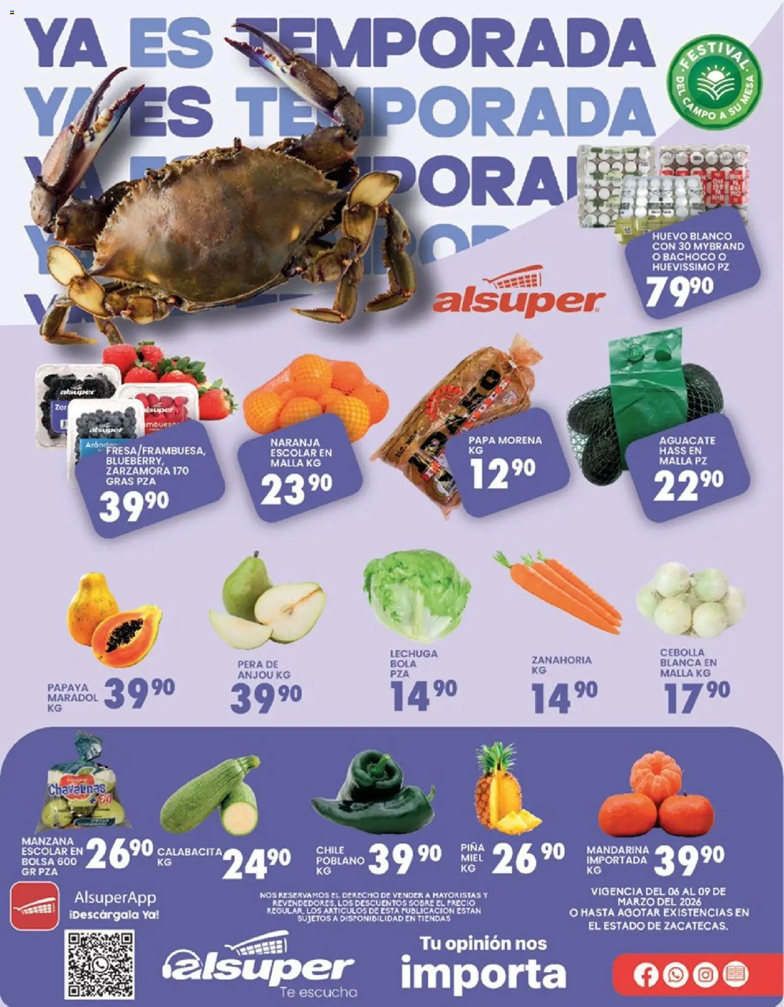 Nuevas ofertas de Alsuper válidas en toda la República Mexicana desde el 06.03.2026. ¡Encuentra las mejores ofertas en Alsuper folleto Zacatecas! | Página: 1