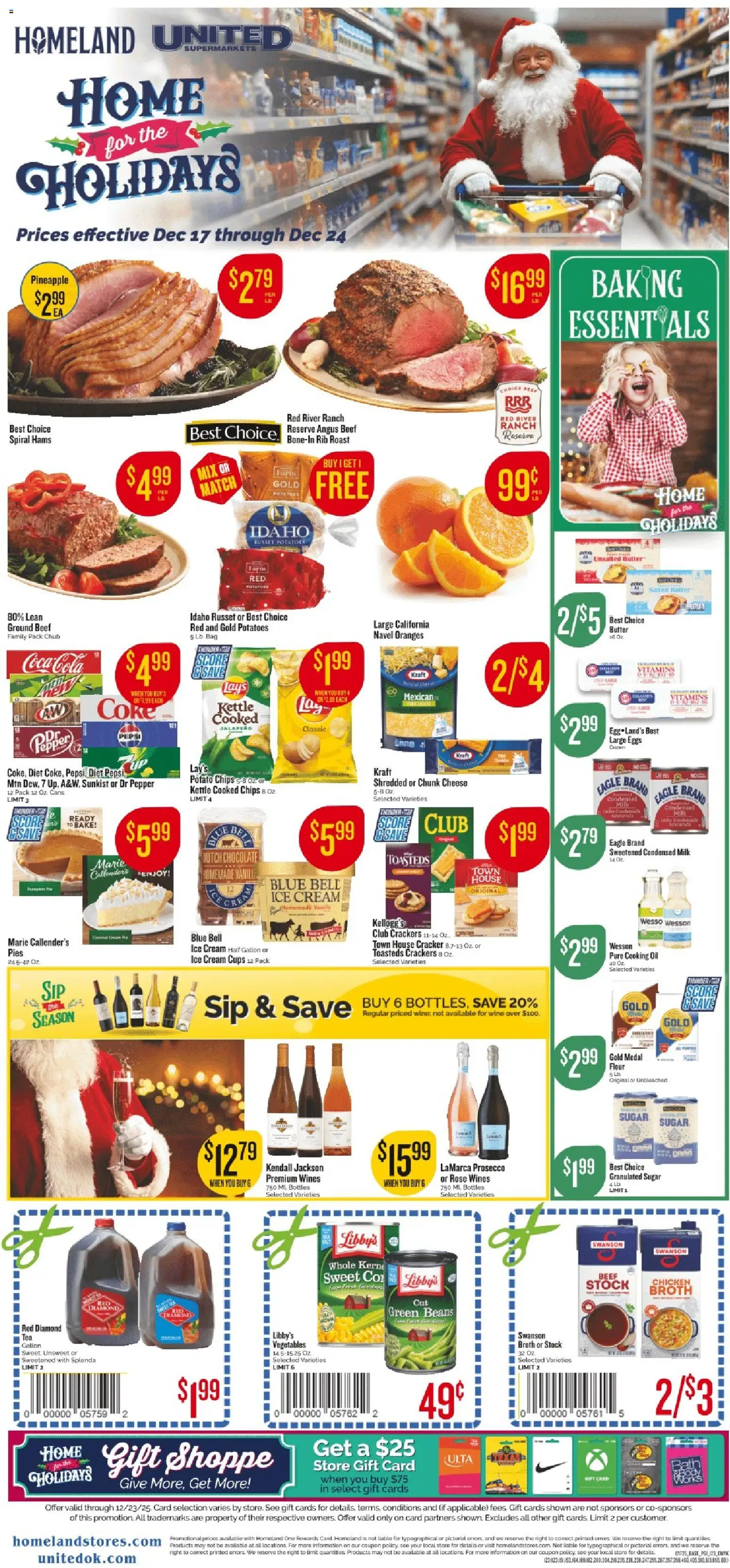 Homeland Weekly Ad - valid from 17.12.2025 | Page: 1 | Products: Butter, Cheese, Beef, Bag