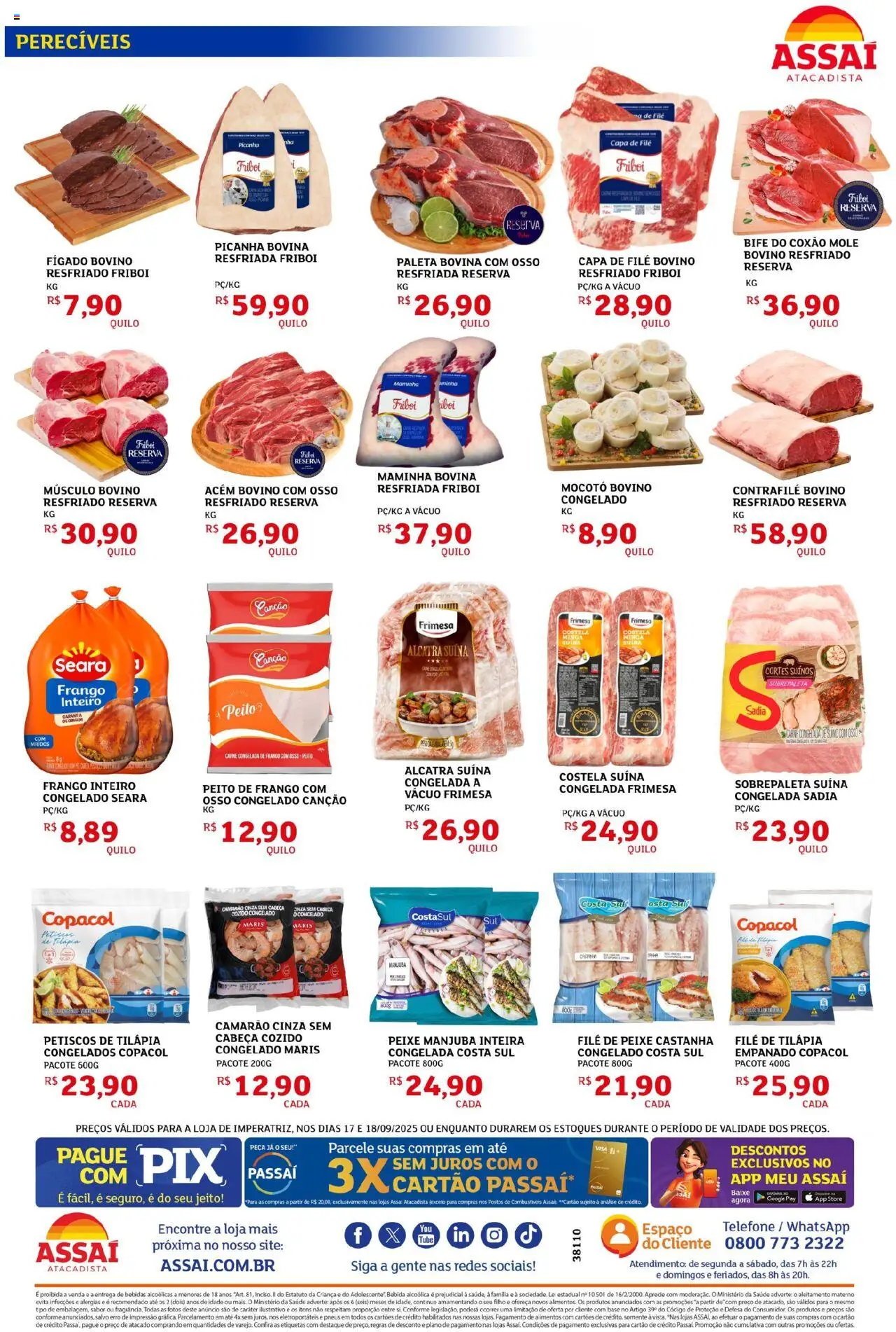Assaí Atacadista Folheto - válido de 17.09.2025 | Página: 2 | Produtos: Maminha, Tilápia, Base, Bebida