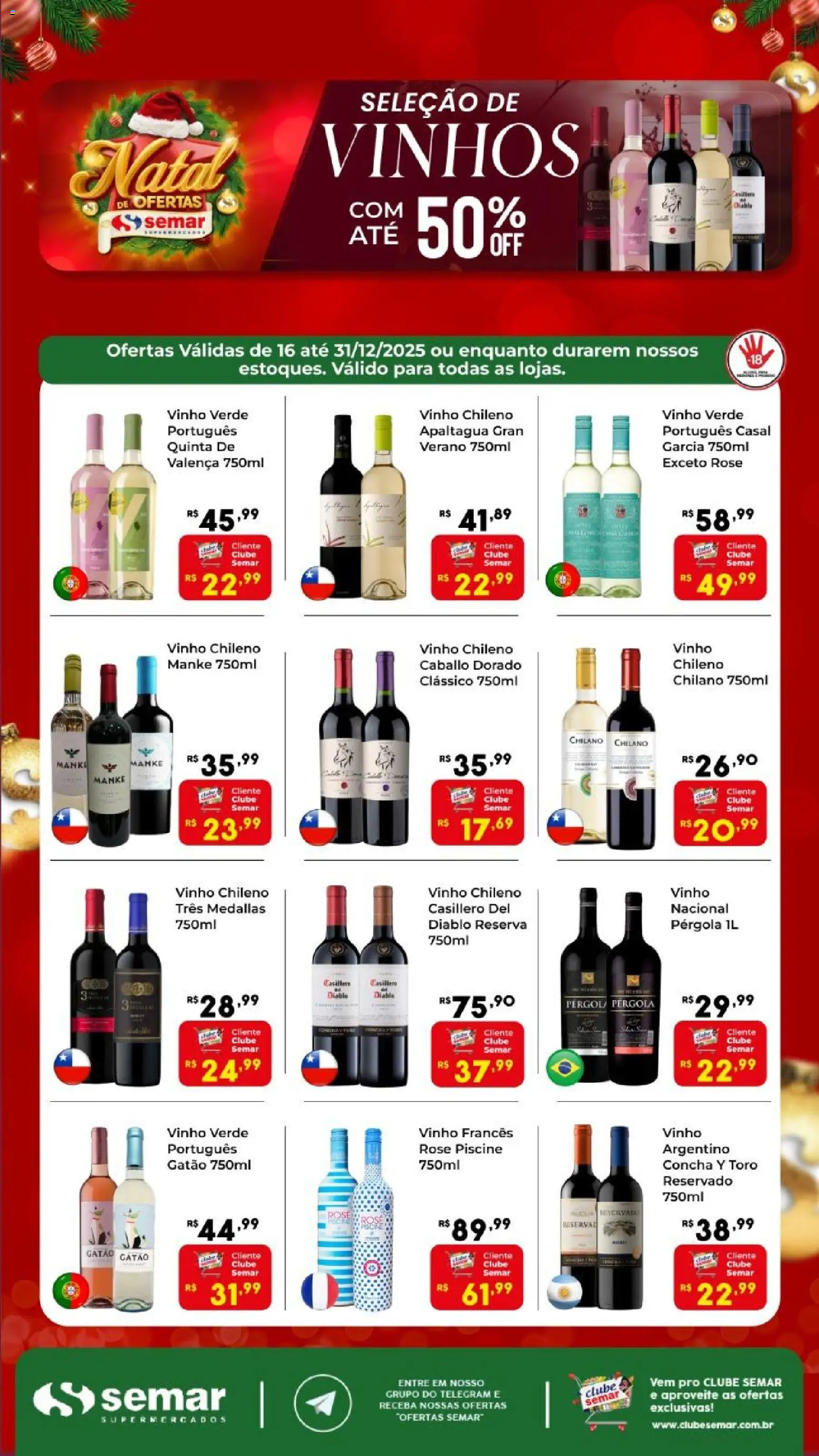 Semar Supermercado Folheto - válido de 16.12.2025 | Página: 1 | Produtos: Vinho