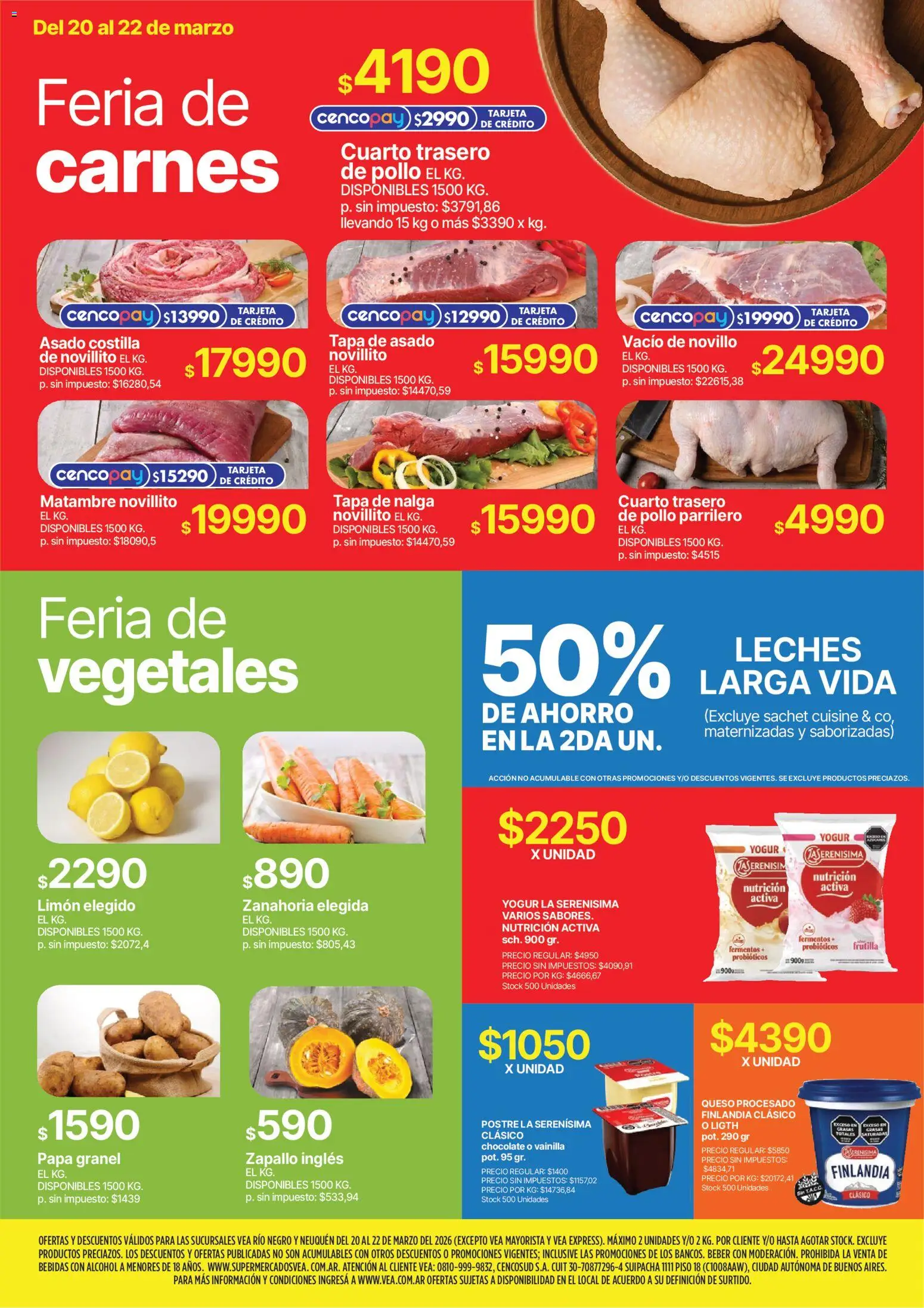 Vea - Ofertas fin de semana Patagonia │ válido desde el 20.03.2026 | Página: 3 | Productos: Pollo, Frutilla, Limón, Zanahoria
