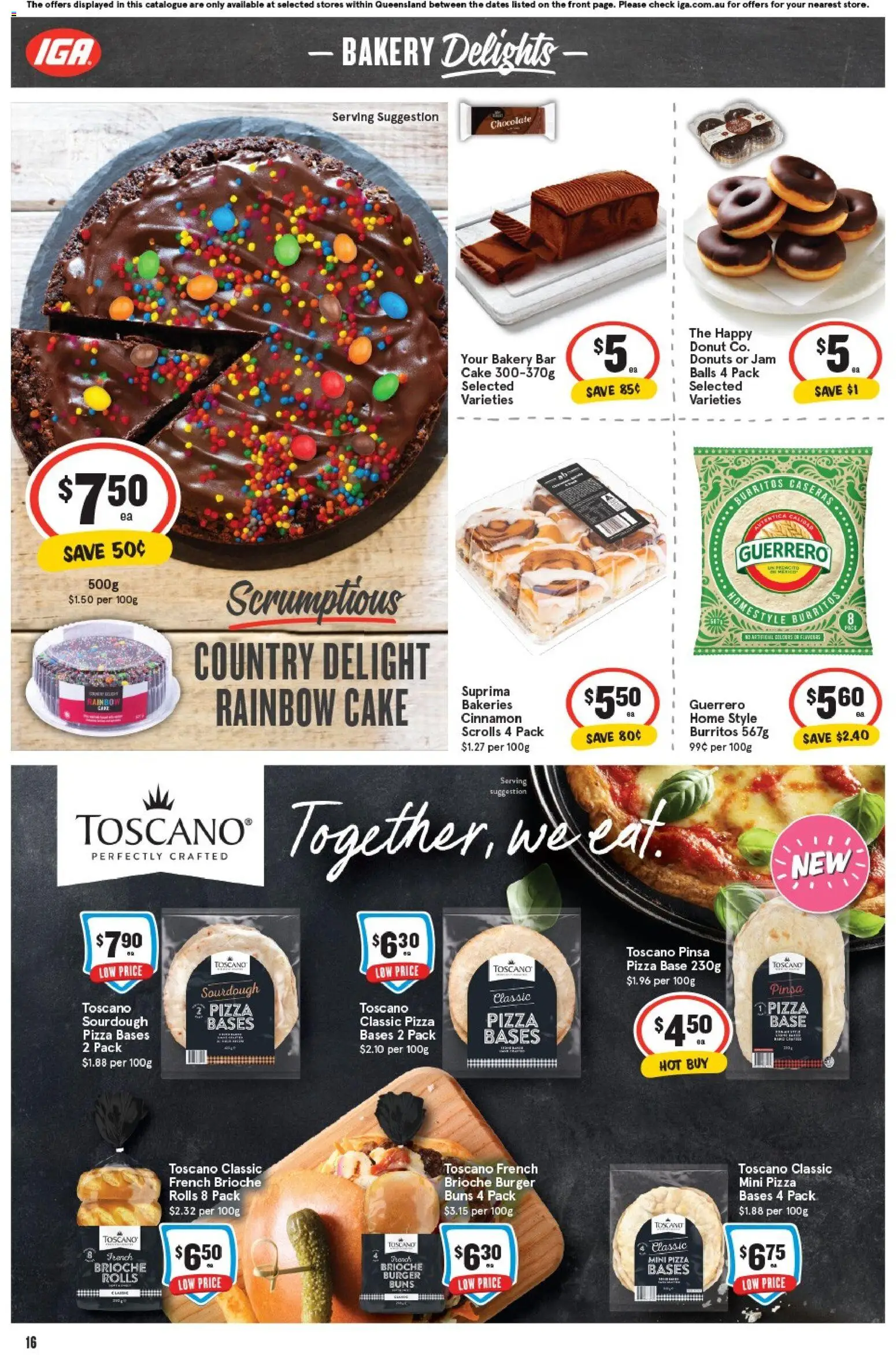 IGA catalogue - valid from 05.11.2025 | Page: 16 | Products: Donuts, Chocolate, Pizza, Bakery