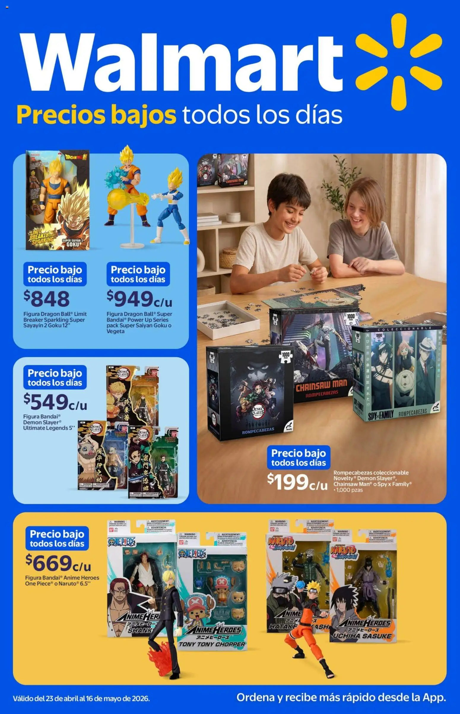 Nuevas ofertas de Walmart válidas en toda la República Mexicana desde el 23.04.2026. ¡Encuentra las mejores ofertas en Walmart folleto Precios bajos! | Página: 1