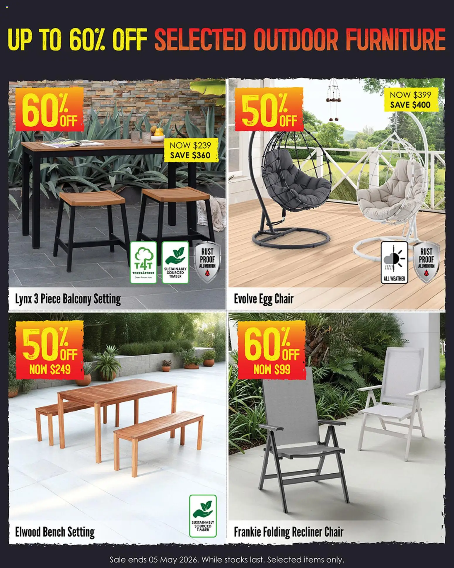 Barbeques Galore catalogue - valid from 17.04.2026 | Page: 3 | Products: Chair, Recliner, Outdoor furniture, Bench
