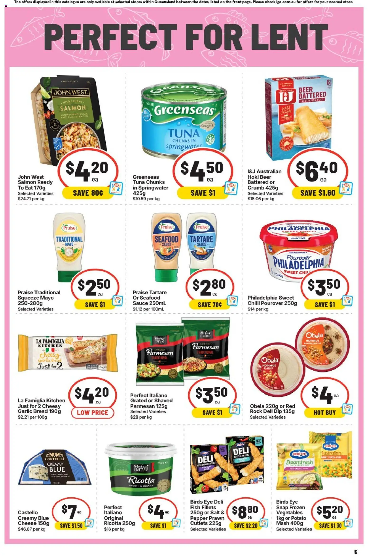 IGA catalogue - valid from 01.04.2026 | Page: 8 | Products: Vegetables, Sauce, Salt, Tuna