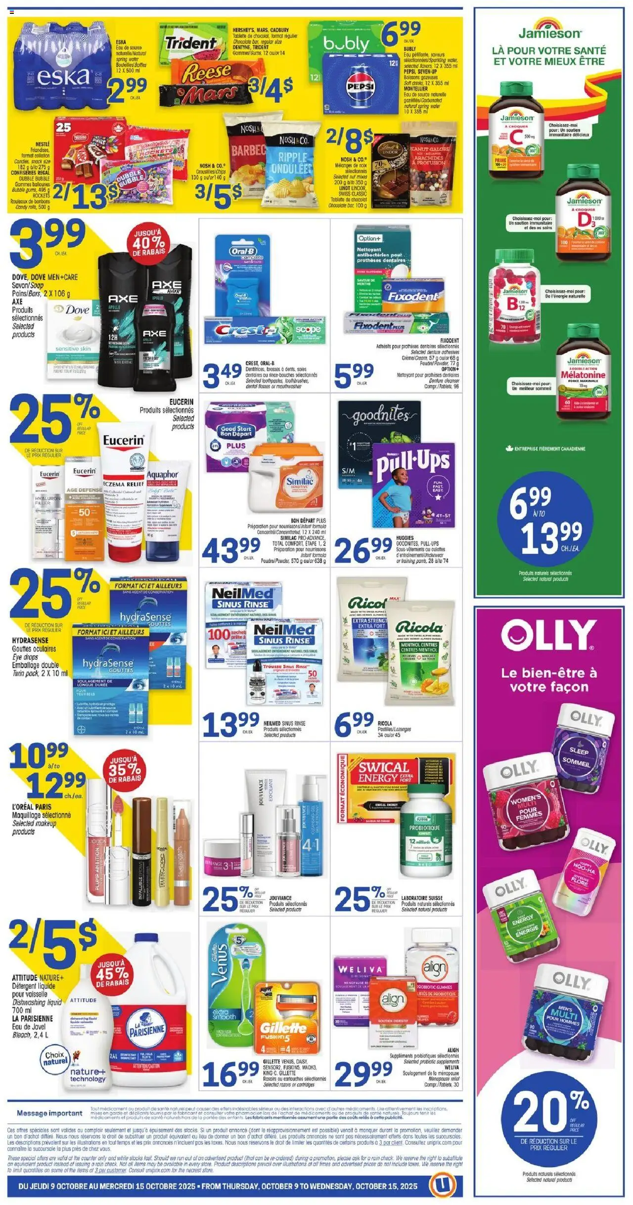 Uniprix flyer valid from 09.10.2025 | Page: 5 | Products: Chips, Soap, Detergent, Chocolate