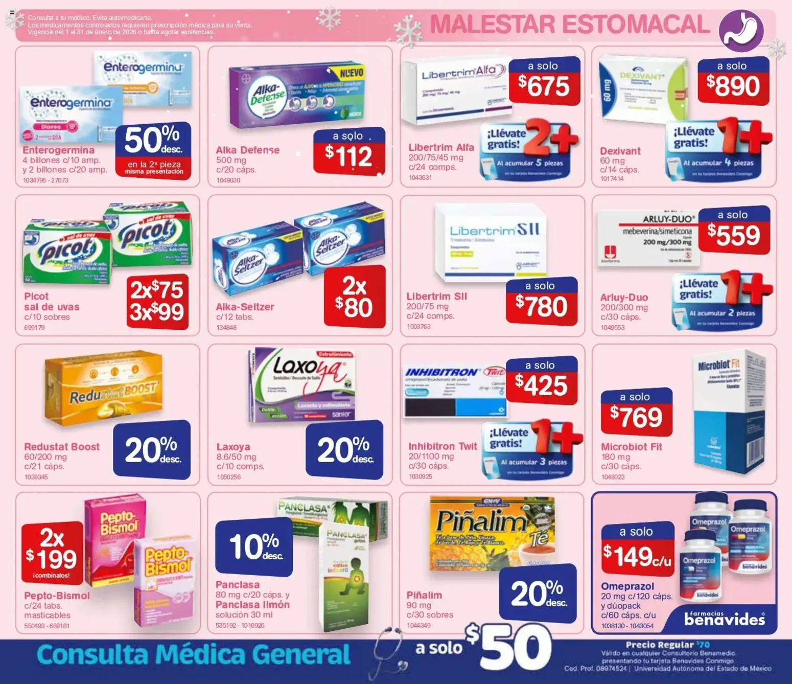 Nuevas ofertas de Farmacia Benavides válidas en toda la República Mexicana desde el 01.01.2026. ¡Encuentra las mejores ofertas en Farmacia Benavides catálogo! | Página: 5 | Productos: Sal, Limón