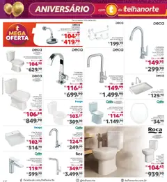 Telhanorte Folheto - válido de 15.05.2025 | Página: 6 | Produtos: Lavatório, Vaso, Chuveiro, Torneira