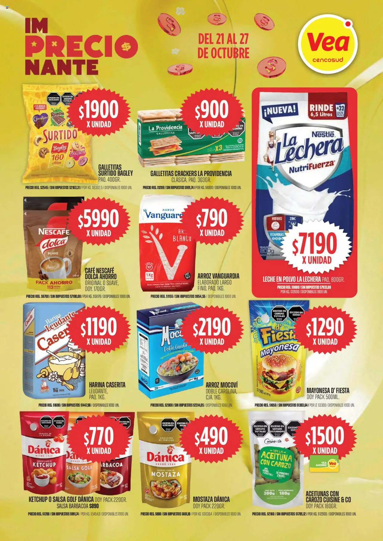 Vea ofertas │ válido desde el 21.10.2025 | Página: 2 | Productos: Galletitas, Leche en polvo, Mostaza, Arroz