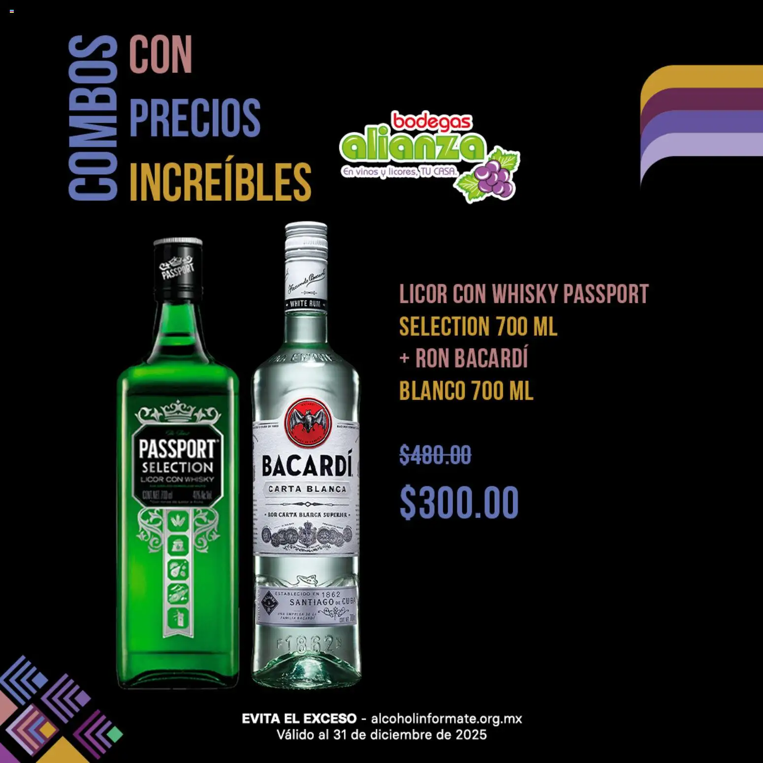 Nuevas ofertas de Bodegas Alianza válidas en toda la República Mexicana desde el 28.12.2025. ¡Encuentra las mejores ofertas en Bodegas Alianza catálogo Combos con precios increíbles! | Página: 3 | Productos: Whisky