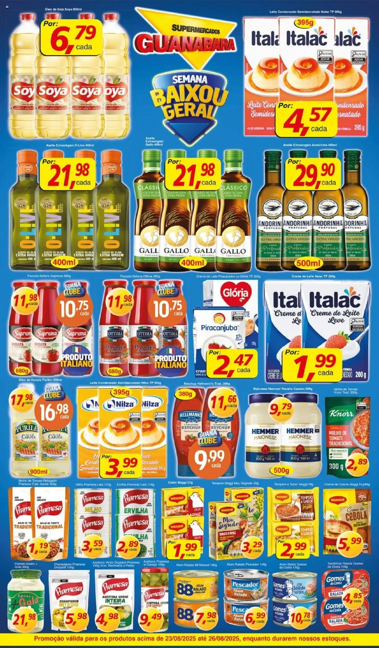 Supermercados Guanabara Folheto - válido de 23.08.2025 | Página: 7 | Produtos: Cebola, Maionese, Azeite, Leite condensado