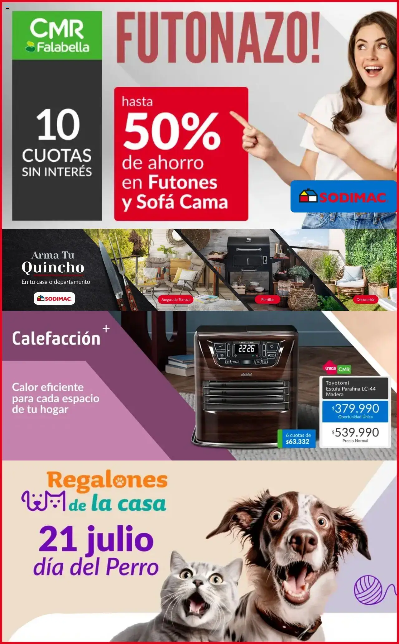 Sodimac ofertas  │ válido desde el 21.07.2025 | Página: 1 | Productos: Cama, Sofá, Estufa