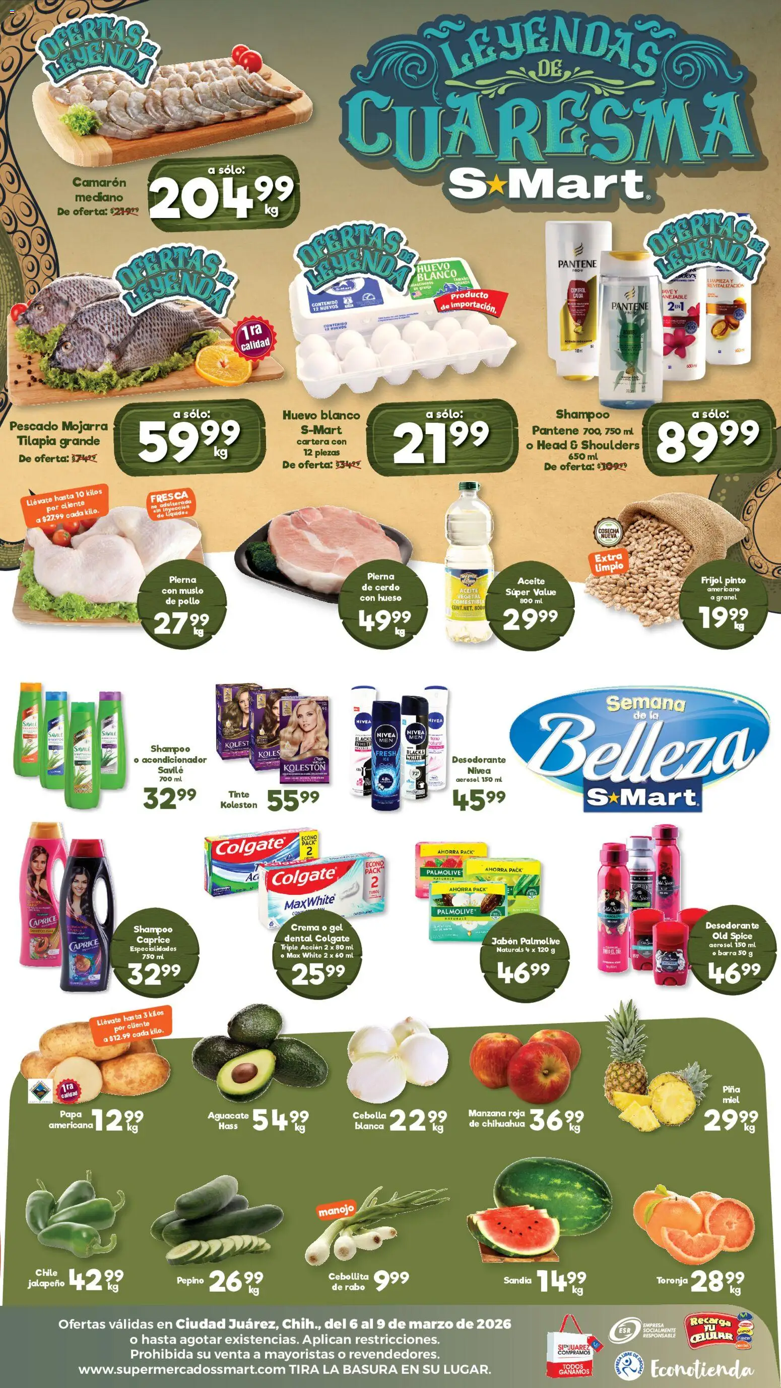 Nuevas ofertas de S-Mart válidas en toda la República Mexicana desde el 06.03.2026. ¡Encuentra las mejores ofertas en S-Mart folleto! | Página: 2 | Productos: Cebolla, Crema, Piña, Barra