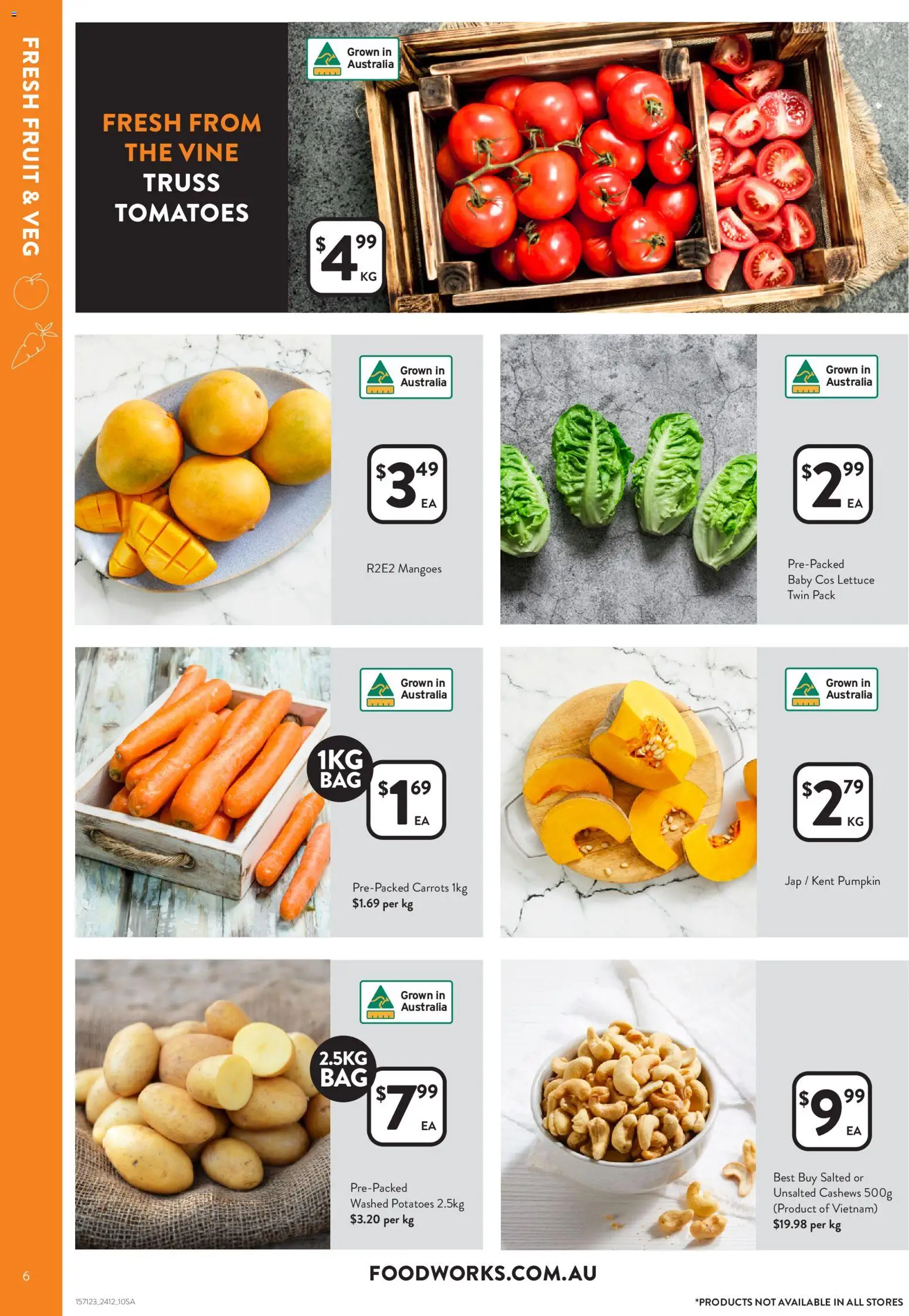 Foodworks catalogue - valid from 24.12.2025 | Page: 6 | Products: Lettuce, Carrots, Potatoes, Pumpkin