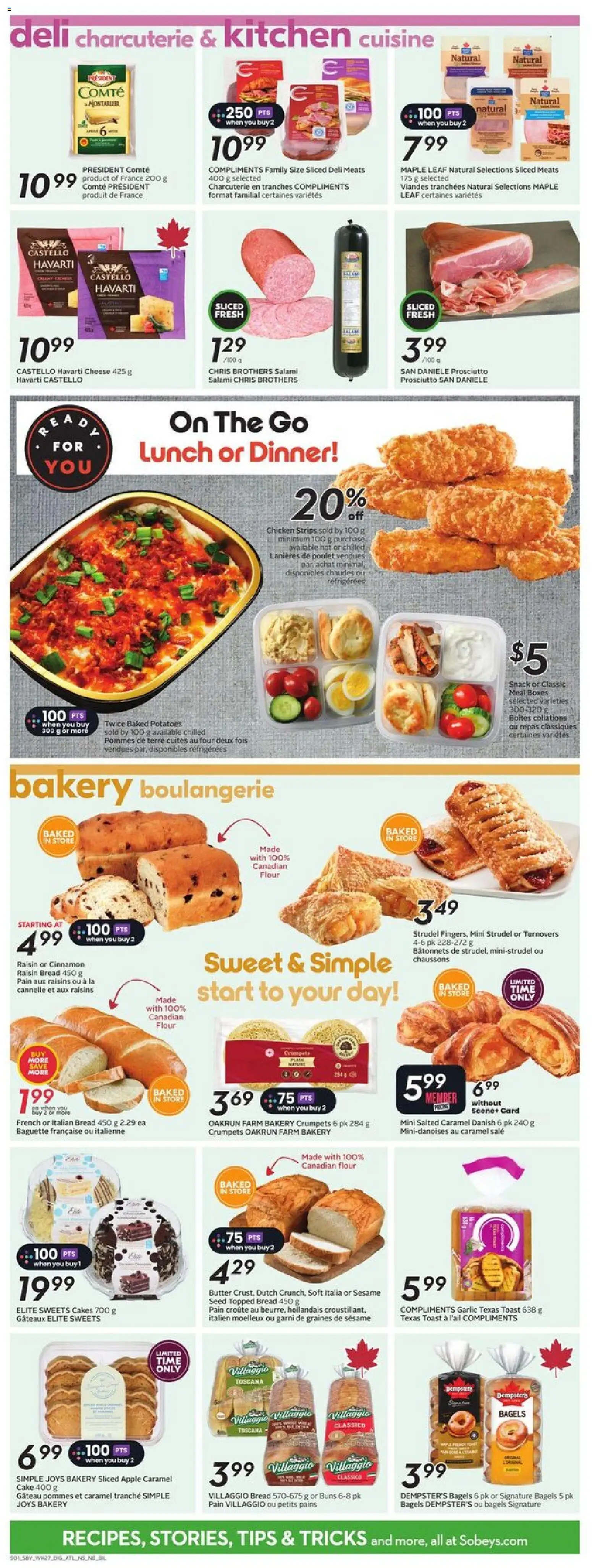Sobeys flyer valid from 30.10.2025 | Page: 9 | Products: Potatoes, Butter, Cheese, Bread