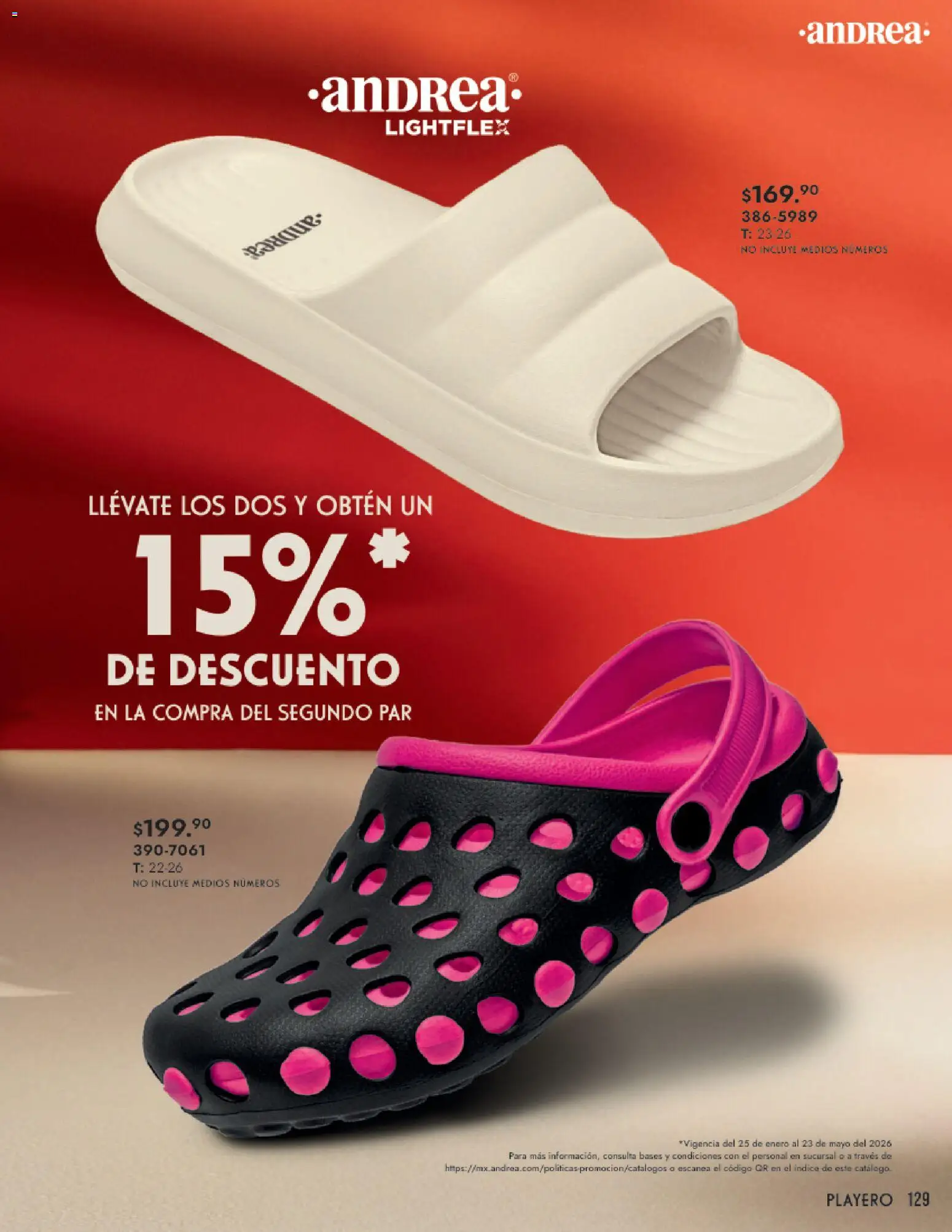 Nuevas ofertas de Andrea válidas en toda la República Mexicana desde el 25.01.2026. ¡Encuentra las mejores ofertas en Andrea catálogo Calzado Dama! | Página: 129