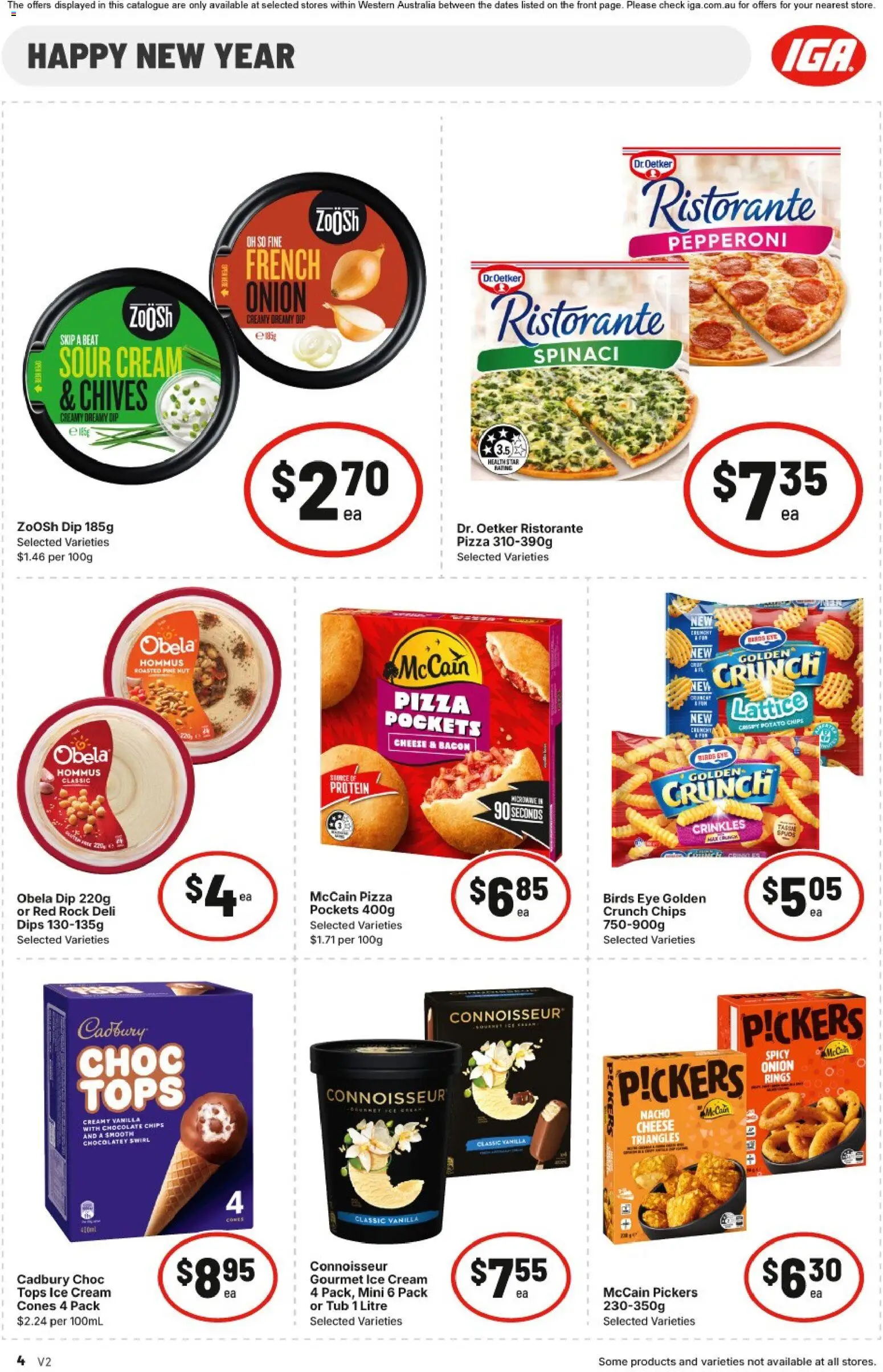 IGA catalogue - valid from 24.12.2025 | Page: 4 | Products: Cheese, Sour cream, Cream, Ice cream