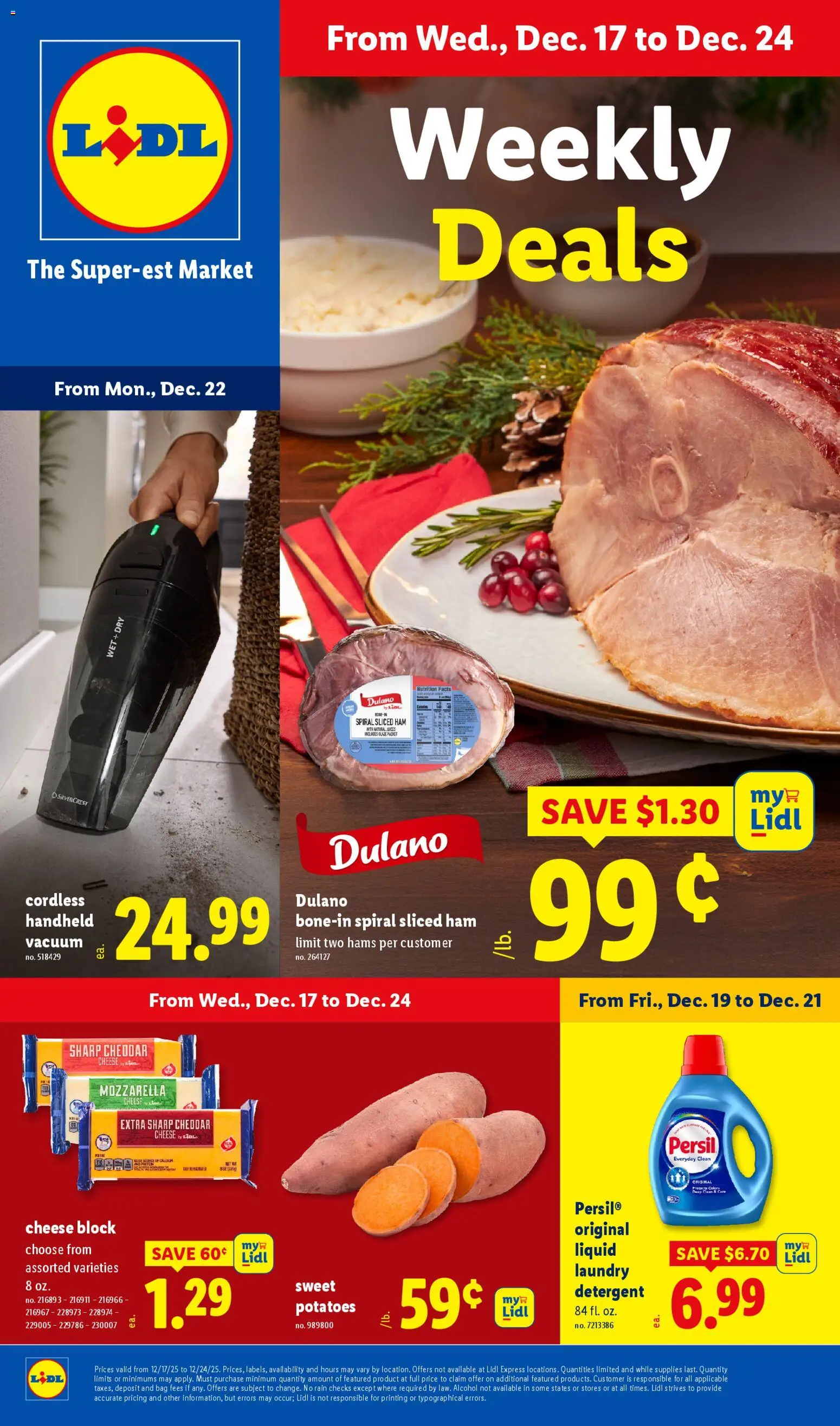 Lidl Weekly Ad - valid from 17.12.2025 | Page: 1 | Products: Vacuum, Cheese, Potatoes, Bag