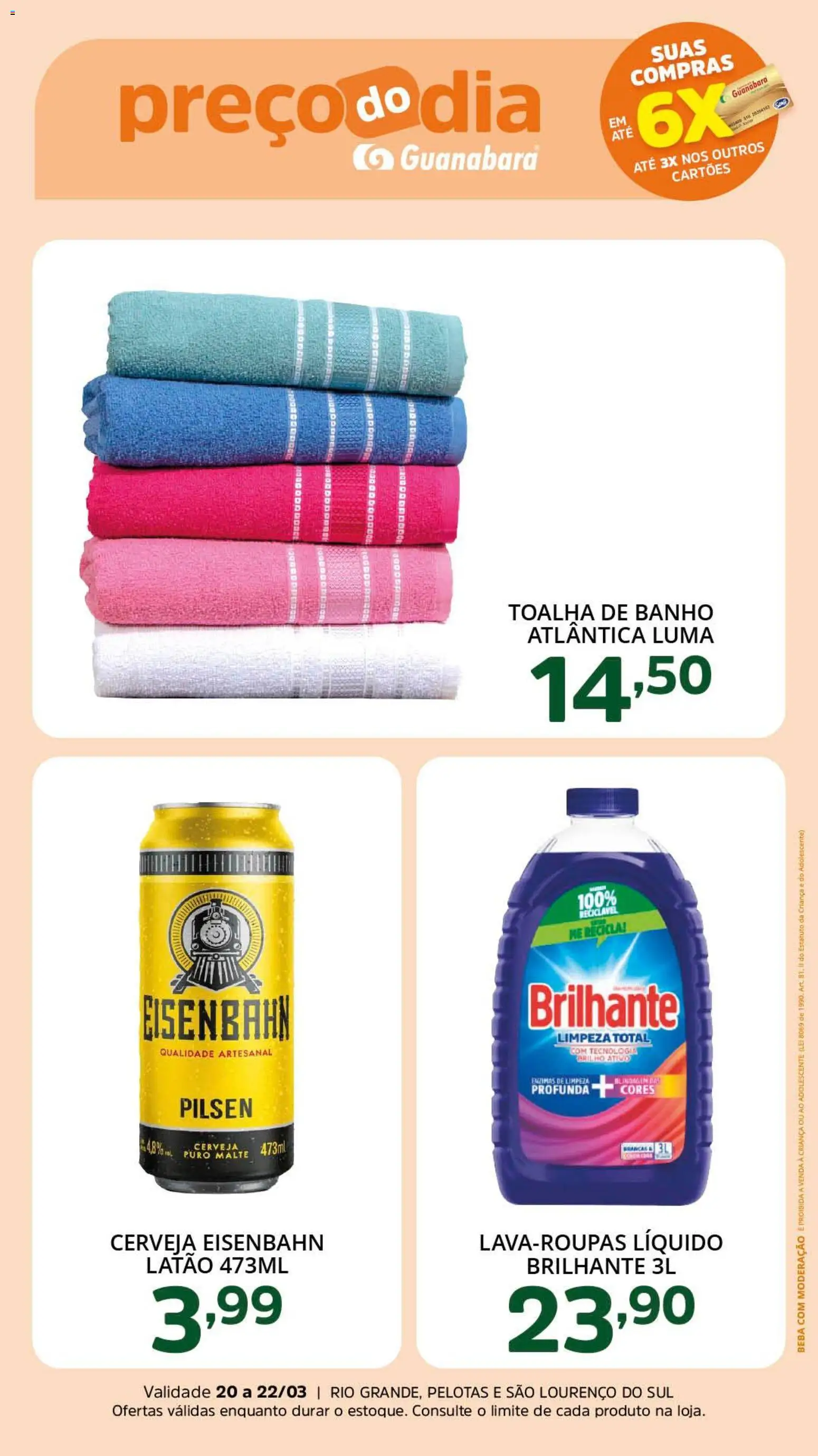 Supermercado Guanabara Folheto - válido de 20.03.2026 | Página: 2 | Produtos: Eisenbahn, Cerveja, Toalha de banho