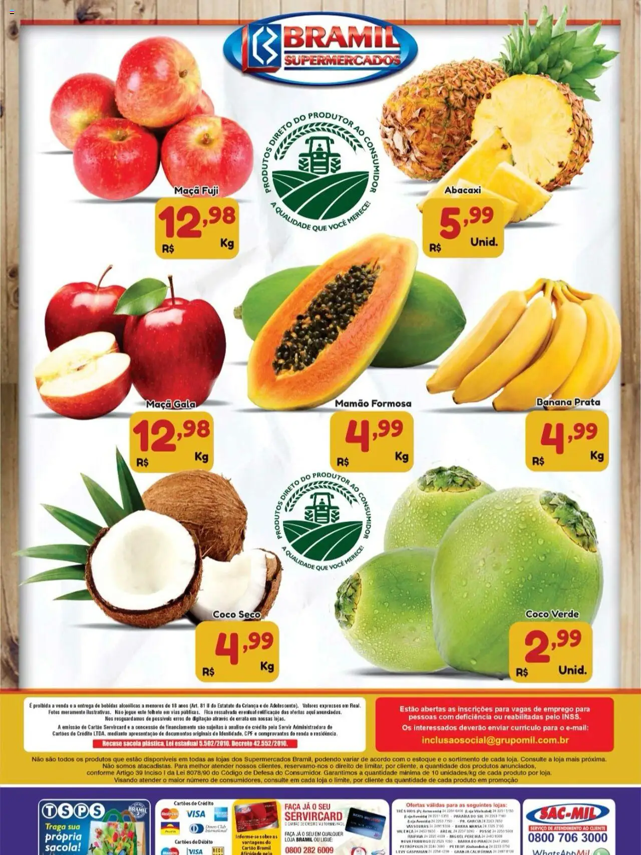 Bramil Supermercados Folheto - válido de 26.08.2025 | Página: 2 | Produtos: Coco, Faca, Abacaxi, Mamão