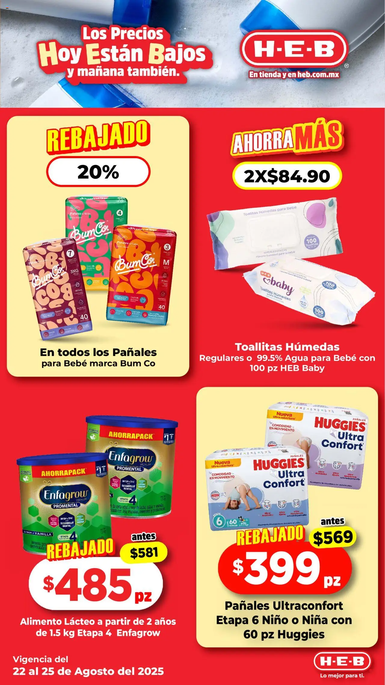 Nuevas ofertas de H-E-B válidas en toda la República Mexicana desde el 22.08.2025. ¡Encuentra las mejores ofertas en H-E-B folleto! | Página: 10 | Productos: Agua, Toallitas húmedas, Pañales
