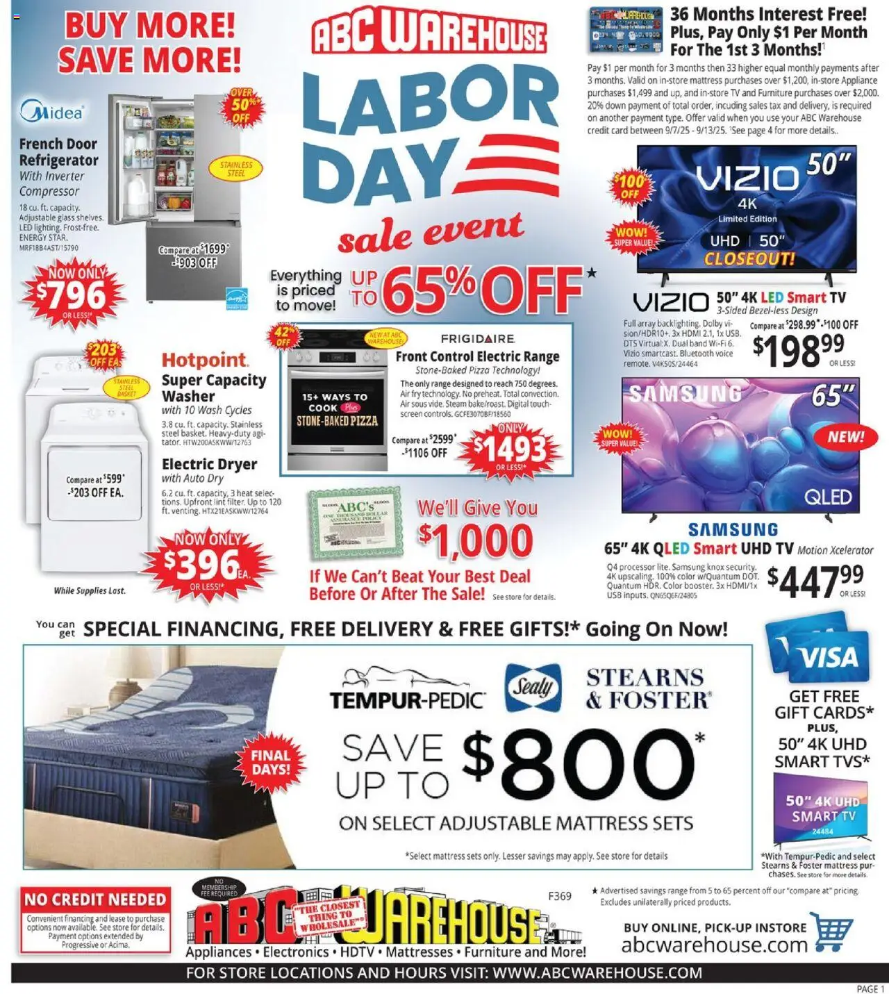 ABC Warehouse Weekly Ad - valid from 07.09.2025 | Page: 1