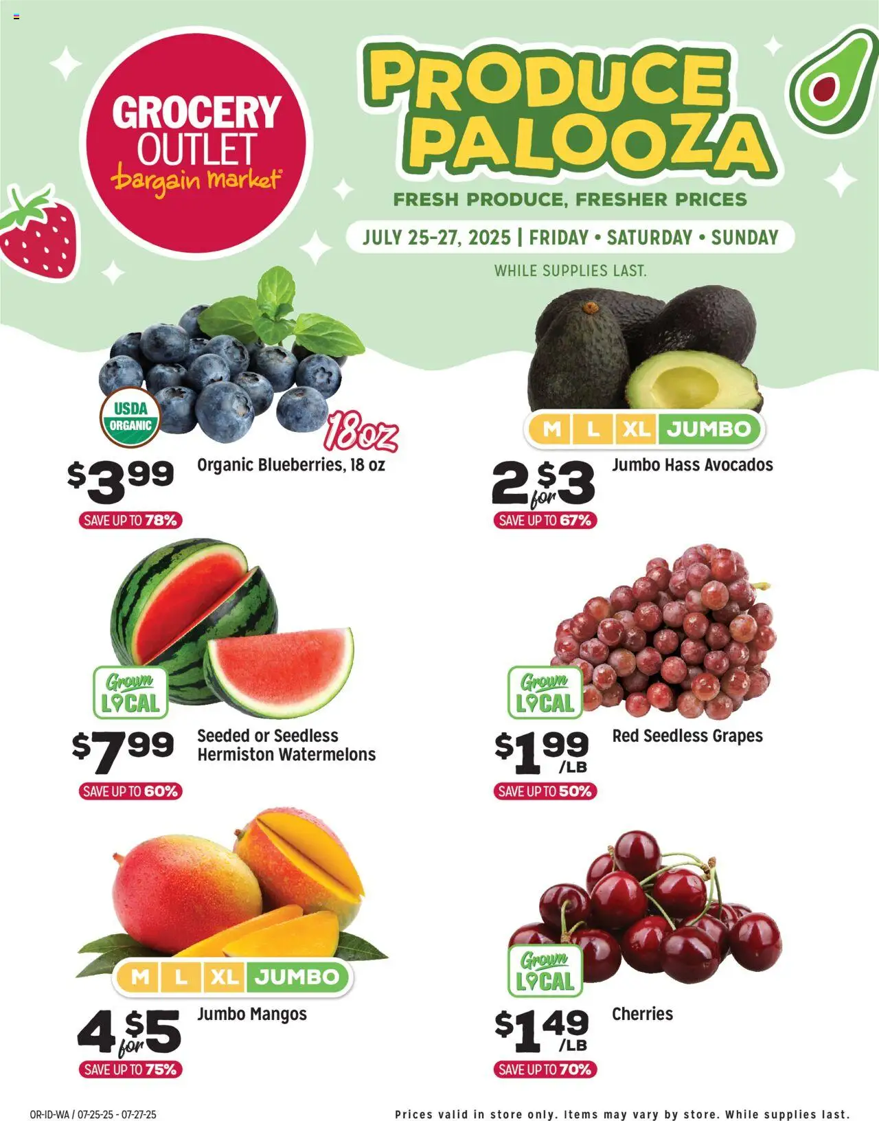 Grocery Outlet Weekly - ID - valid from 23.07.2025 | Page: 1 | Products: Cherries, Grapes