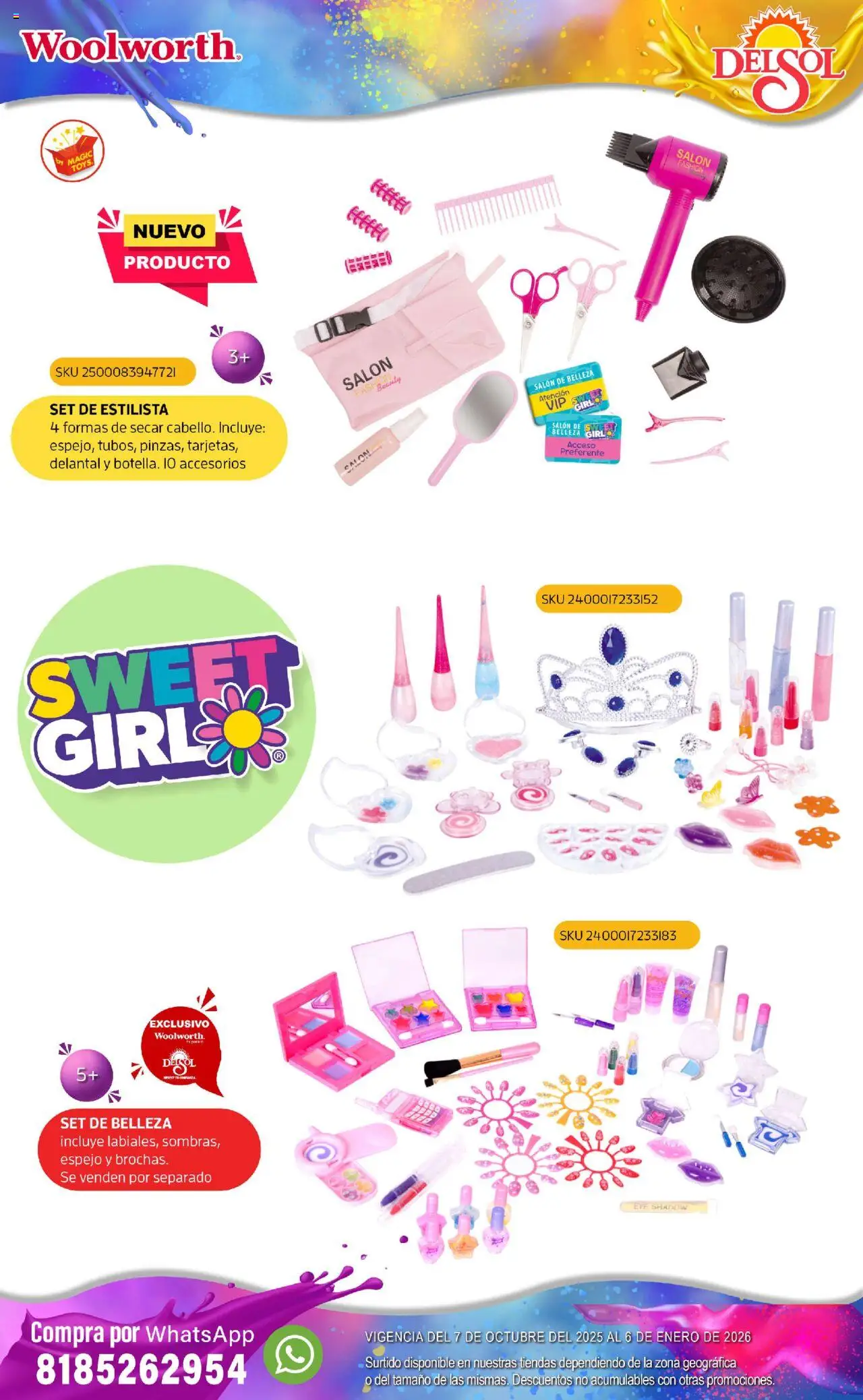 Nuevas ofertas de Del Sol y Woolworth válidas en toda la República Mexicana desde el 07.10.2025. ¡Encuentra las mejores ofertas en Del Sol y Woolworth - Catálogo Castillo Del Juguete! | Página: 85 | Productos: Delantal, Espejo