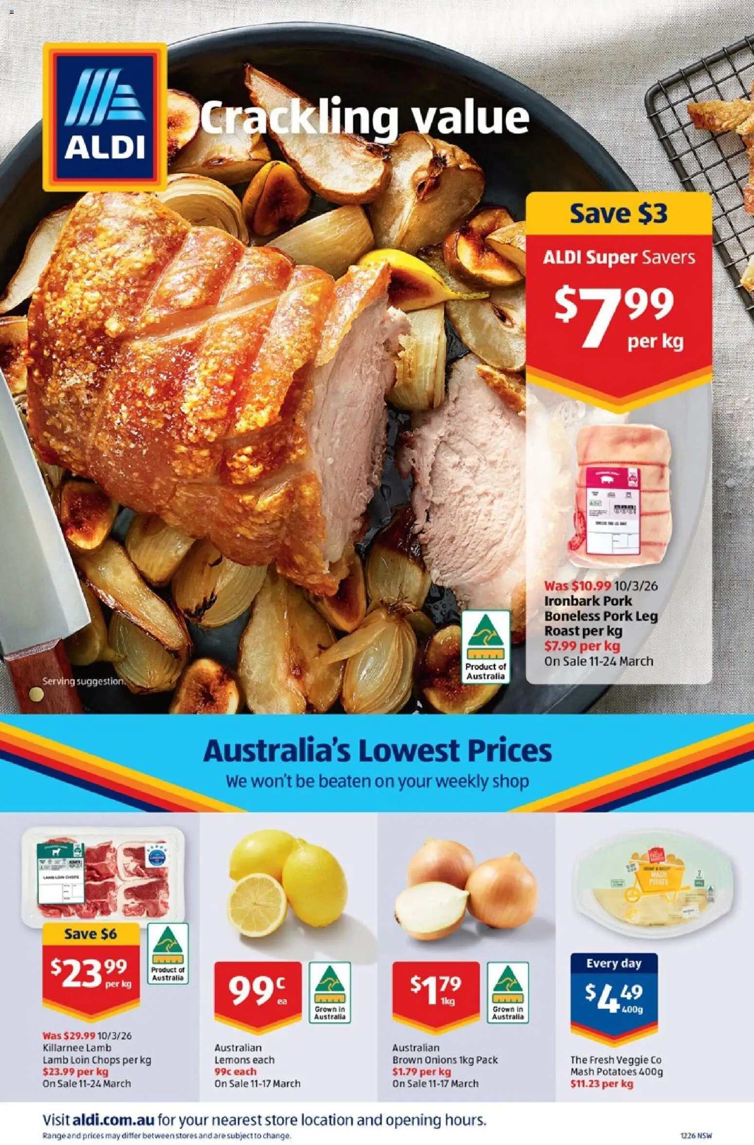 Aldi catalogue - valid from 18.03.2026 | Page: 24 | Products: Pork, Lamb, Potatoes, Onions