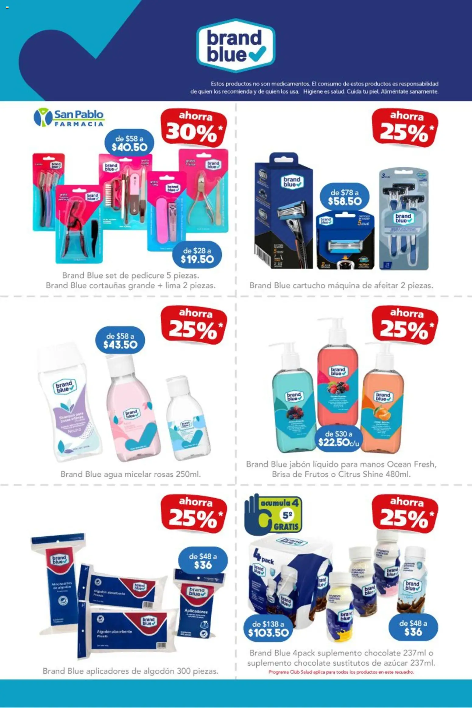 Nuevas ofertas de Farmacia San Pablo válidas en toda la República Mexicana desde el 13.11.2025. ¡Encuentra las mejores ofertas en Farmacia San Pablo Buen Fin! | Página: 11 | Productos: Azúcar, Jabón líquido, Lima, Algodón
