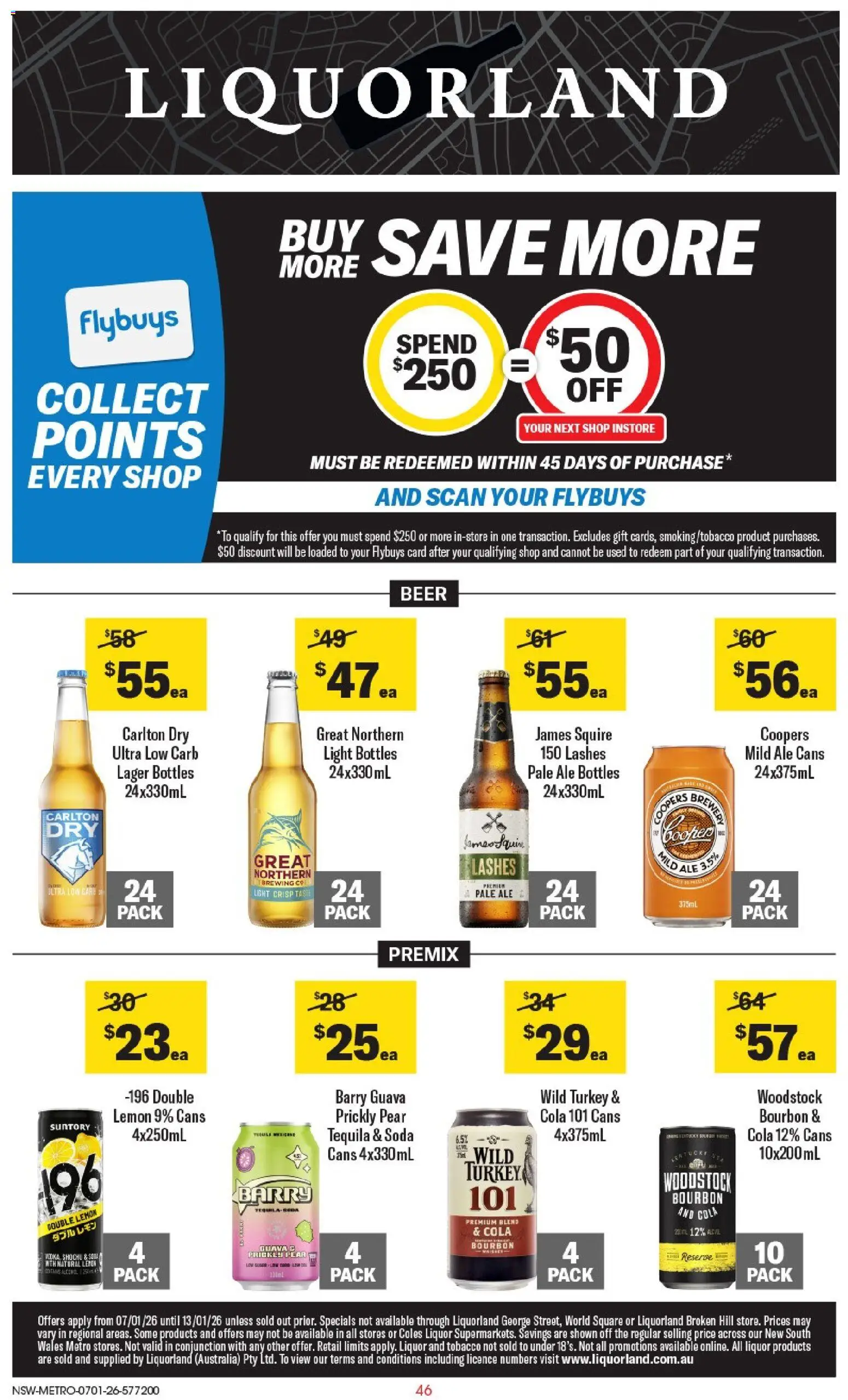 Coles catalogue - valid from 07.01.2026 | Page: 46 | Products: Light, Beer, Bourbon, Lemon