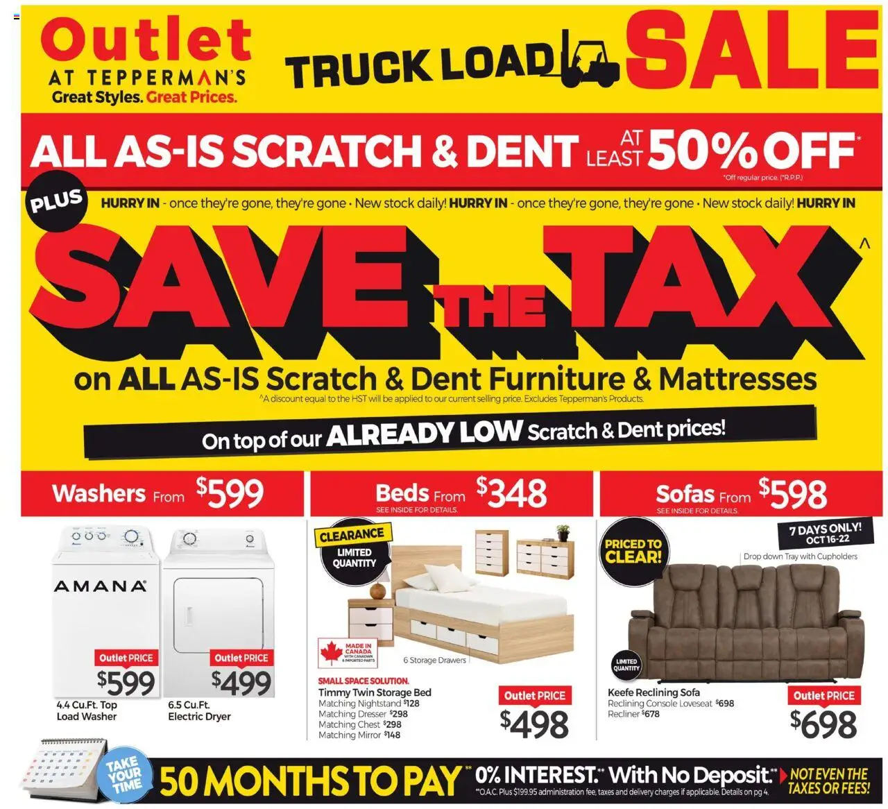 Tepperman's flyer valid from 16.10.2025 | Page: 9 | Products: Dryer, Bed, Sofa, Mirror