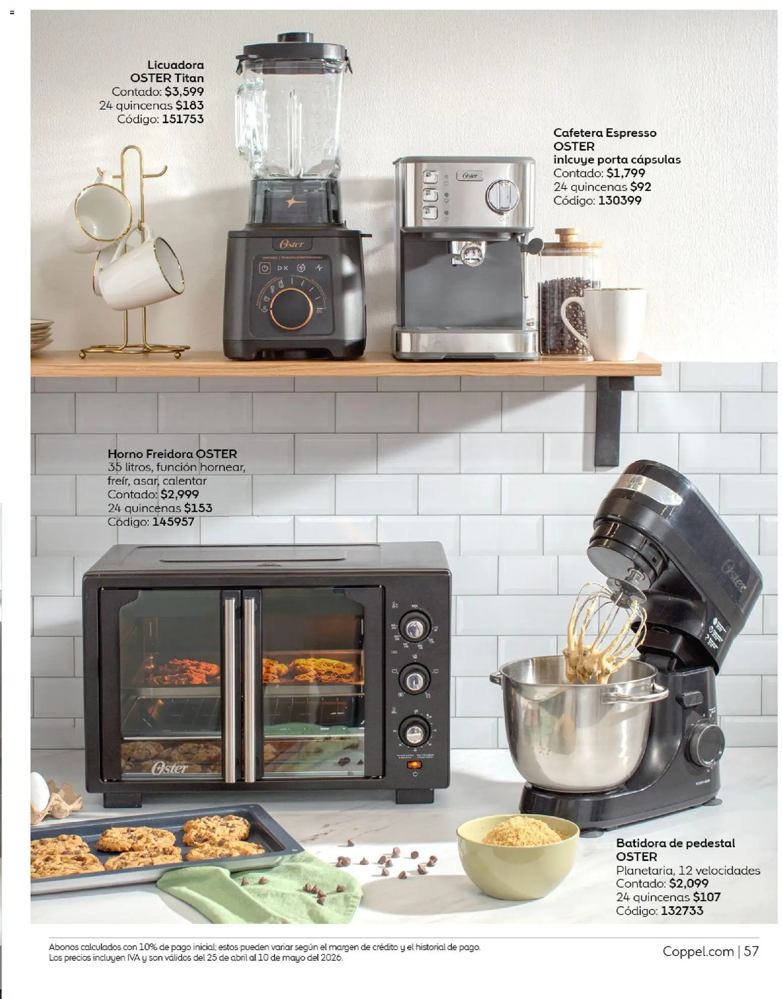Nuevas ofertas de Coppel válidas en toda la República Mexicana desde el 25.04.2026. ¡Encuentra las mejores ofertas en Coppel catálogo Los regalos que mamá siempre quiere! | Página: 57 | Productos: Horno, Licuadora, Batidora, Freidora