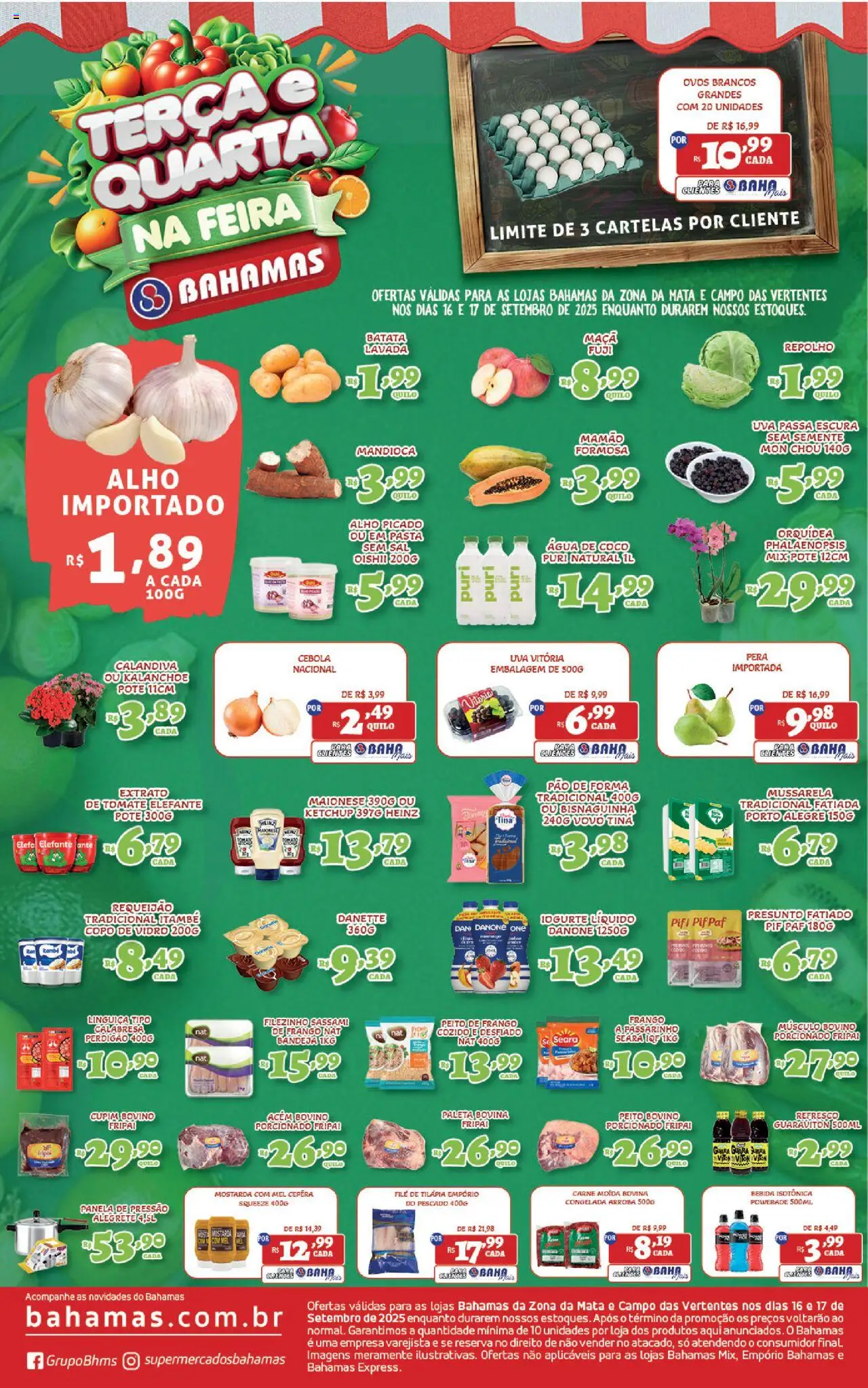 Bahamas Supermercados Folheto - válido de 16.09.2025 | Página: 1 | Produtos: Panela, Panela de pressão, Carne, Mussarela