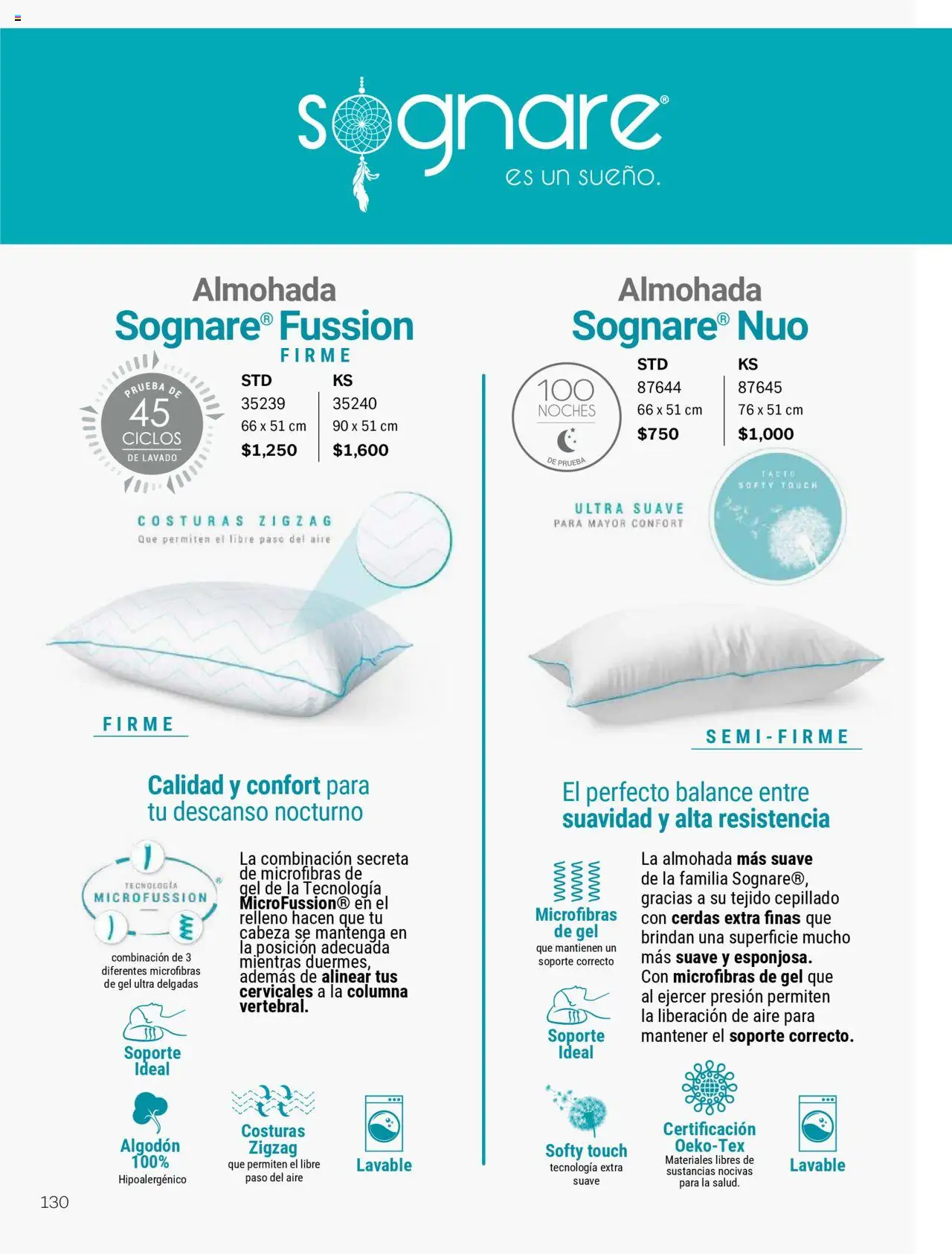 Nuevas ofertas de Vianney válidas en toda la República Mexicana desde el 15.08.2025. ¡Encuentra las mejores ofertas en Vianney - Catálogo Invierno! | Página: 132 | Productos: Algodón, Almohada