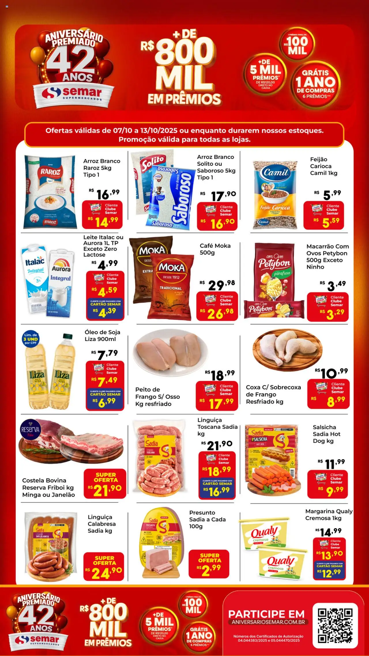 Semar Supermercado Folheto - válido de 07.10.2025 | Página: 2 | Produtos: Feijão, Macarrão, Soja, Margarina