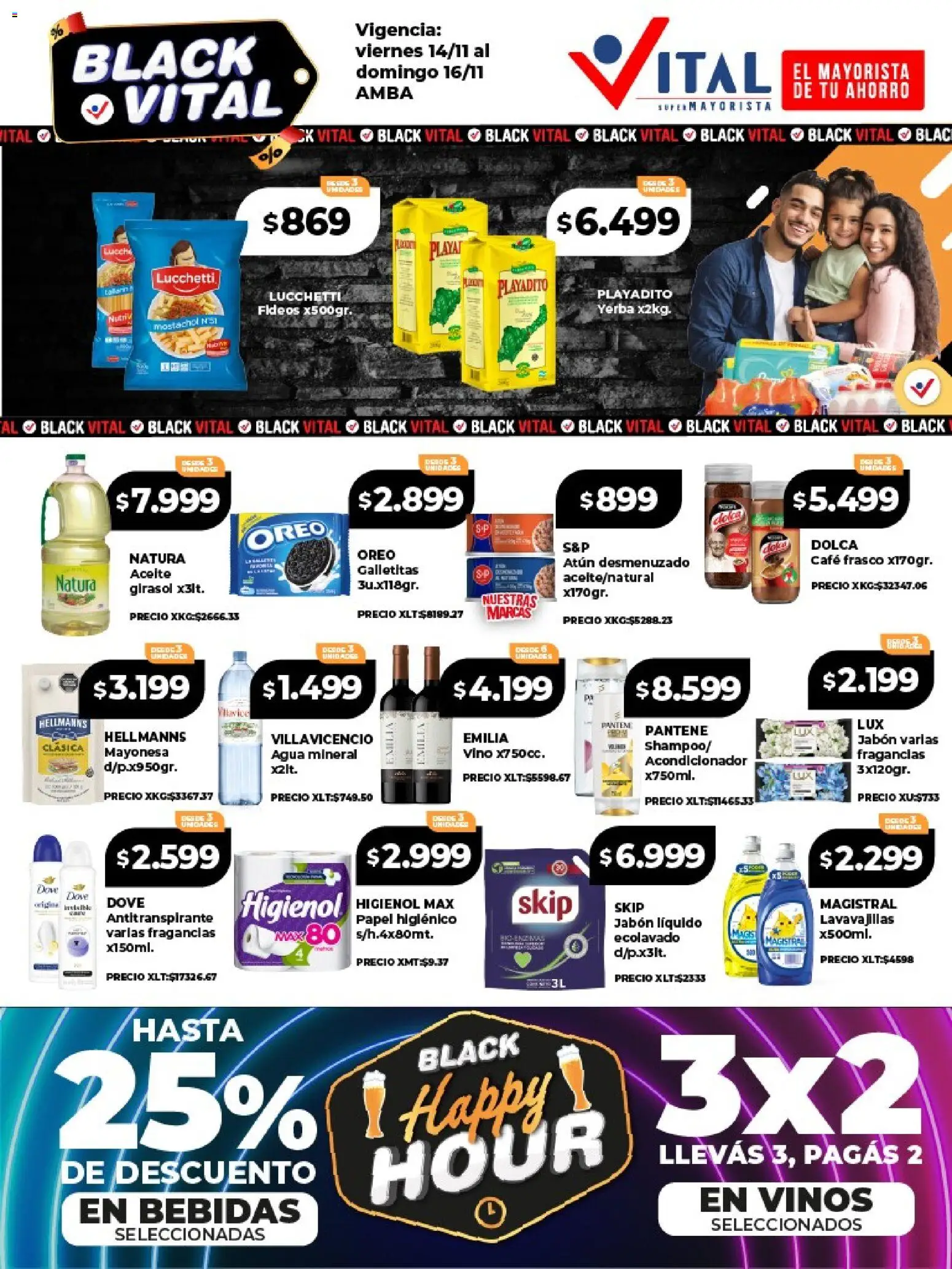 Vital - Ofertas fin - Abasto │ válido desde el 14.11.2025 | Página: 1 | Productos: Lavavajillas, Jabón líquido, Antitranspirante, Agua