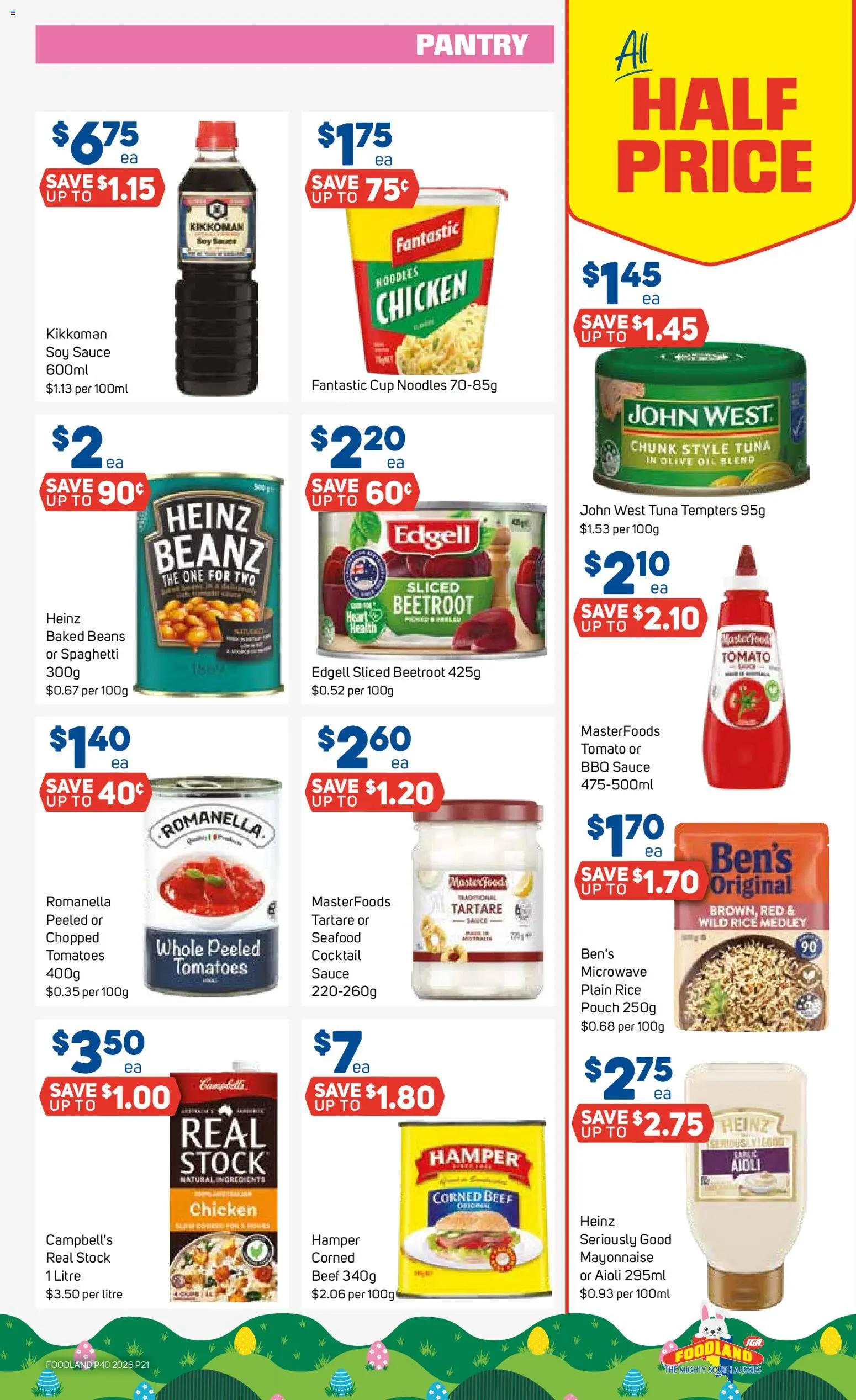 Foodland catalogue - valid from 01.04.2026 | Page: 21 | Products: BBQ Sauce, Tomatoes, Noodles, Mayonnaise