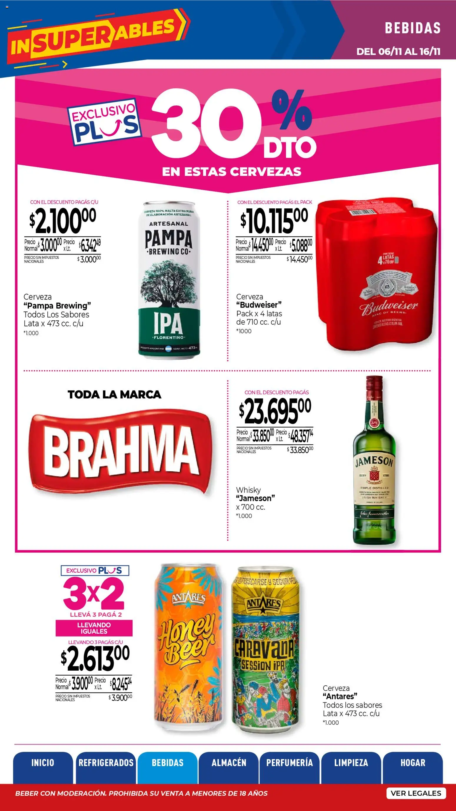 La Anonima catálogo │ válido desde el 06.11.2025 | Página: 11 | Productos: Whisky, Whiskey, Cerveza