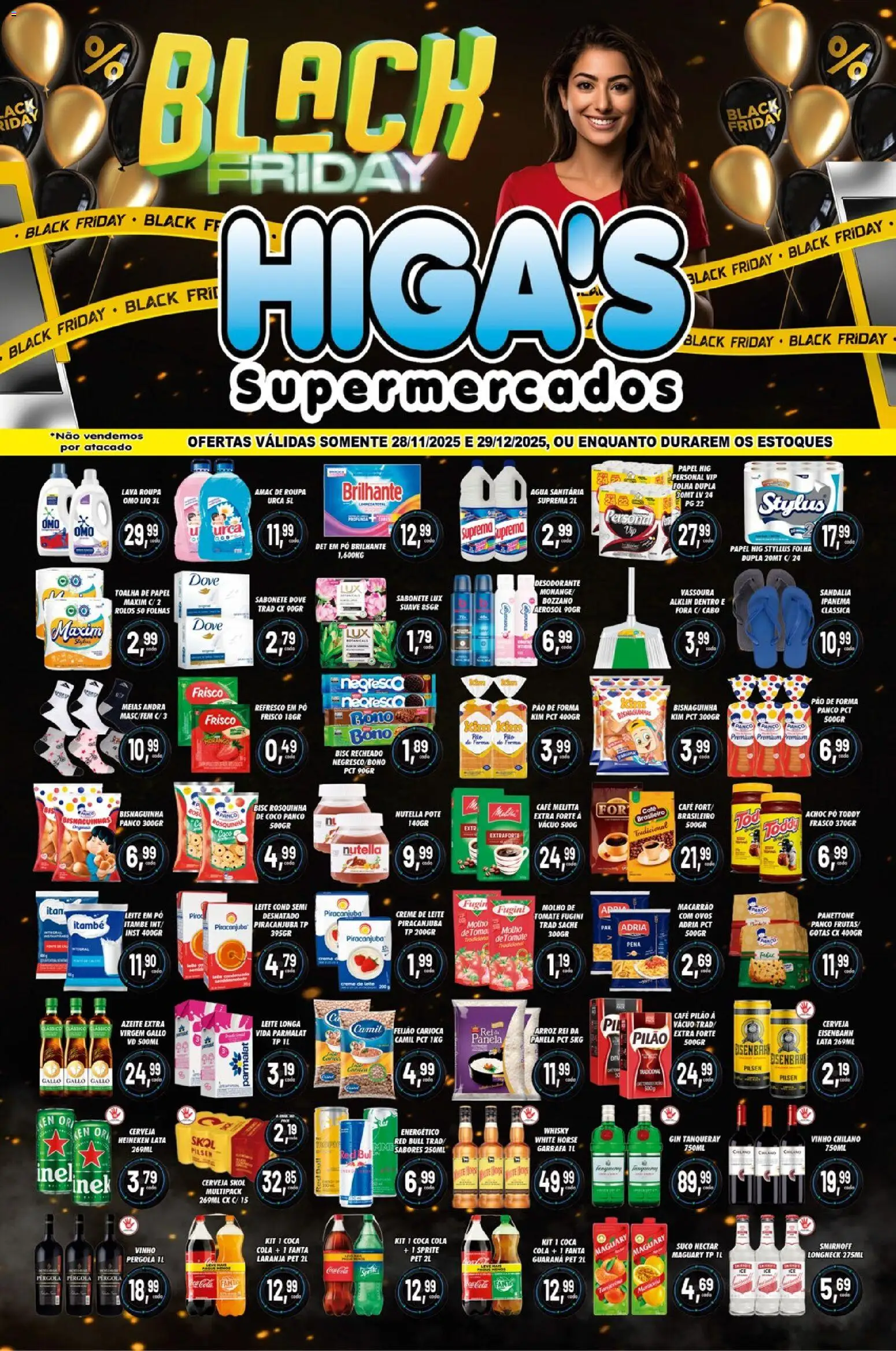 Higa's Supermercado Folheto - válido de 28.11.2025 | Página: 1 | Produtos: Pó, Panela, Cola, Heineken