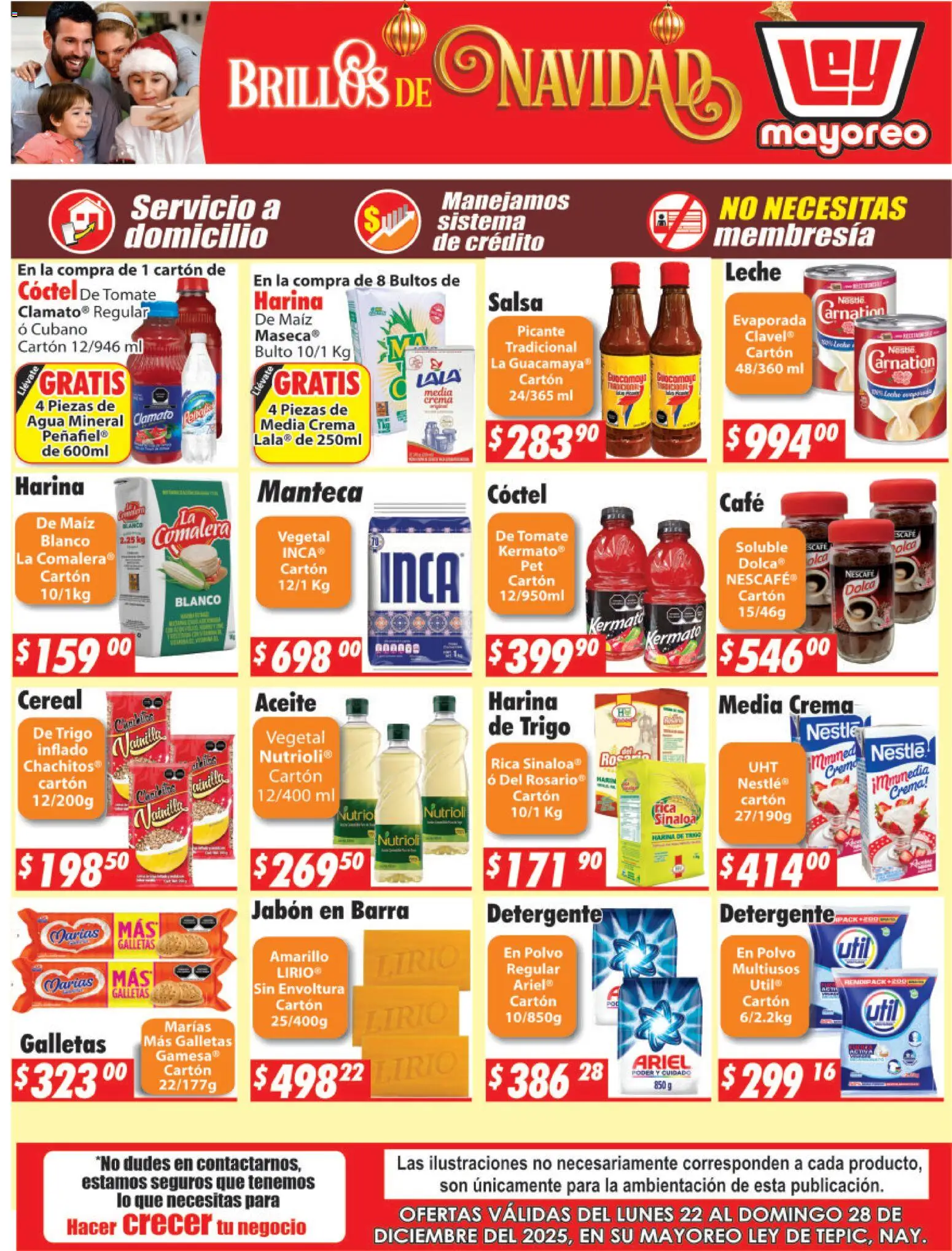 Nuevas ofertas de Casa Ley válidas en toda la República Mexicana desde el 22.12.2025. ¡Encuentra las mejores ofertas en Casa Ley folleto Tepic! | Página: 1 | Productos: Maíz, Agua, Leche, Café